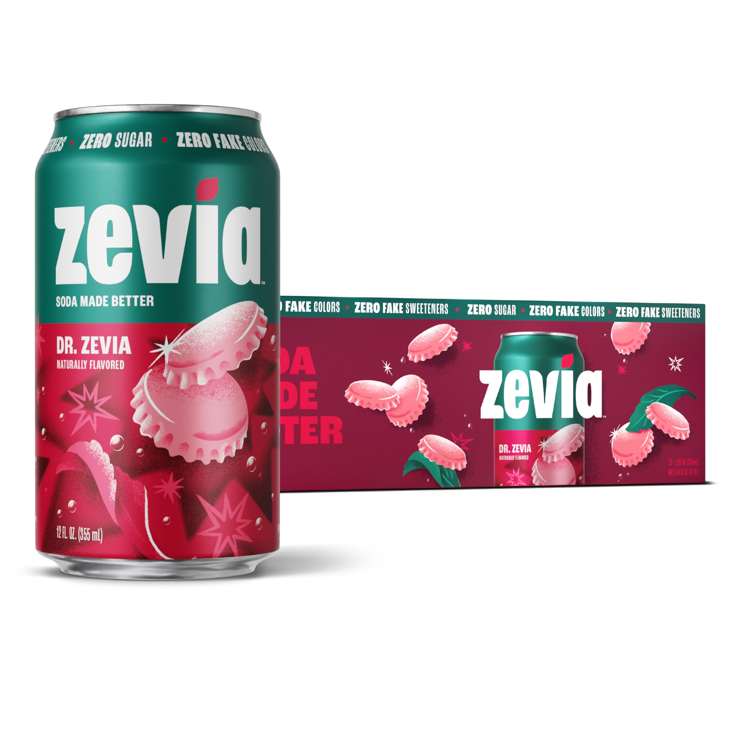 Zevia Zero Sugar Soda, Dr. 12 Ounce Cans (Pack of 12)