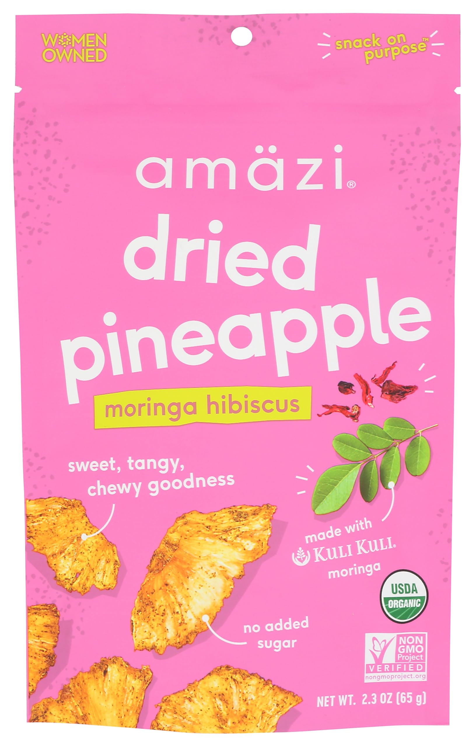 Dried Fruit Pineapple Moringa Hibiscus Organic, 2.3 Ounce