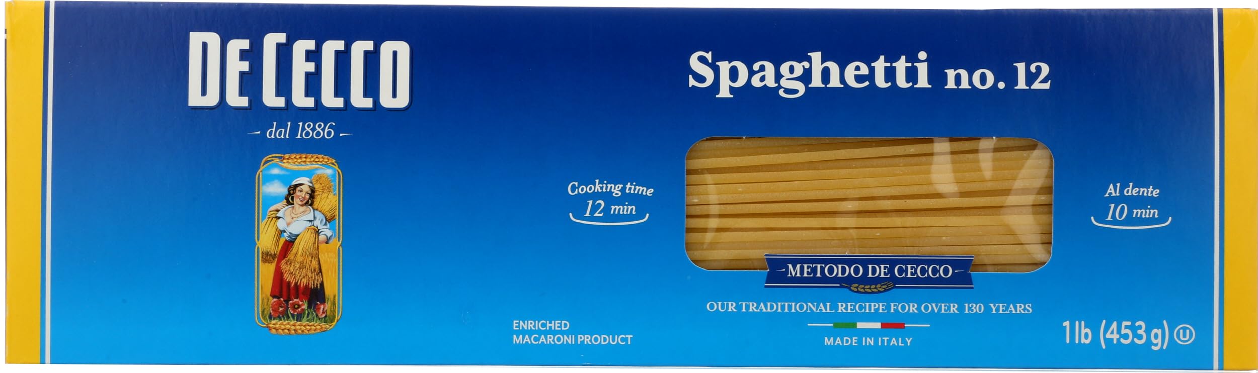 De Cecco Enriched Macaroni Product - Spaghetti Pasta (16 oz ea)
