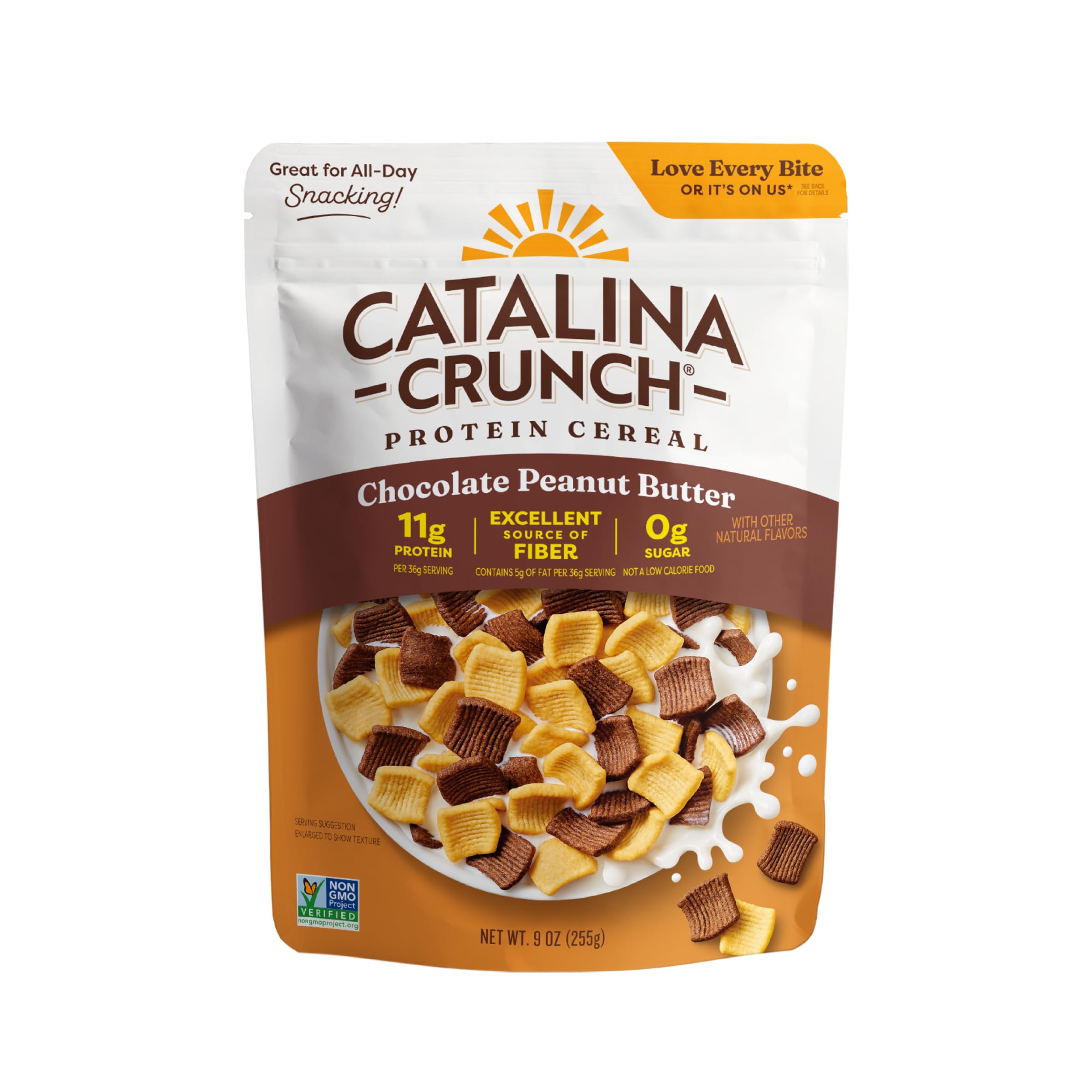 Catalina Crunch Protein Cereal, Chocolate Peanut Butter, 9 oz (Pack of 1) | Sugar Free, 11g of Protein, Gluten Free, Excellent Source of Fiber, Breakfast Cereal, Packaging May Vary