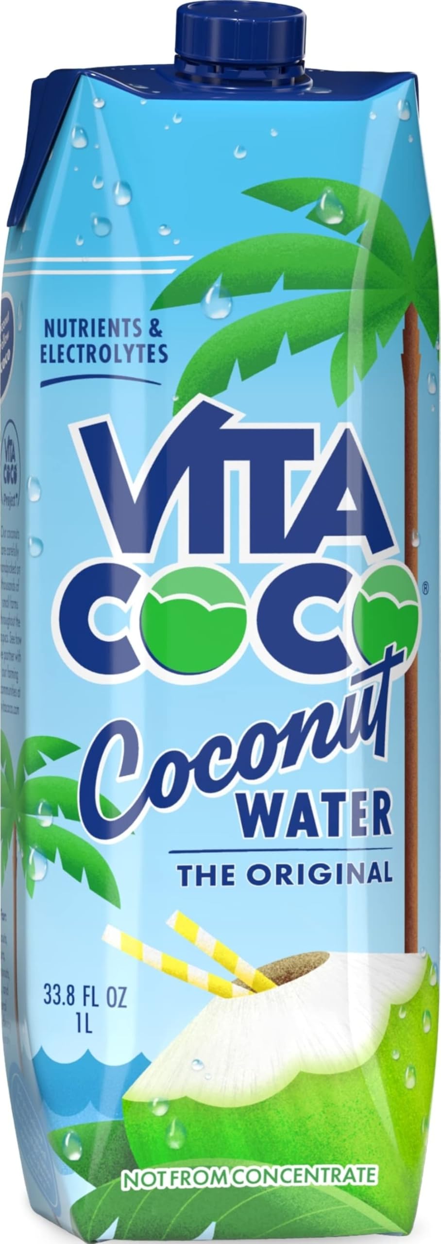 Vita Coco Coconut Water, Pure, 33.8 Fl Oz