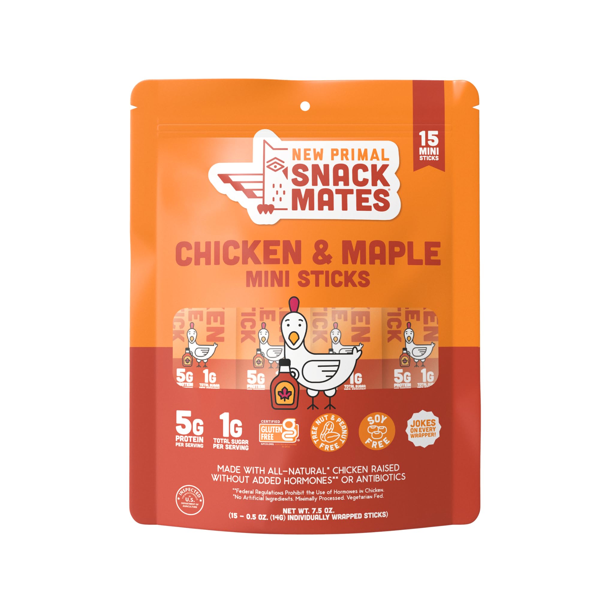 Snack Mates by Noble Made by Chicken and Maple Mini Meat Snack Sticks, 2.5 Ounce