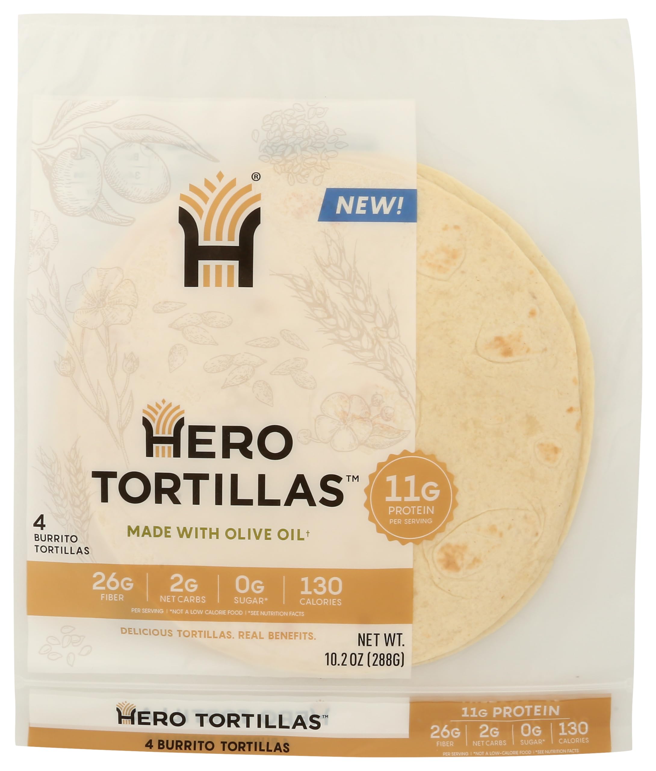 Hero Bread Burrito Size Tortillas, 4 CT