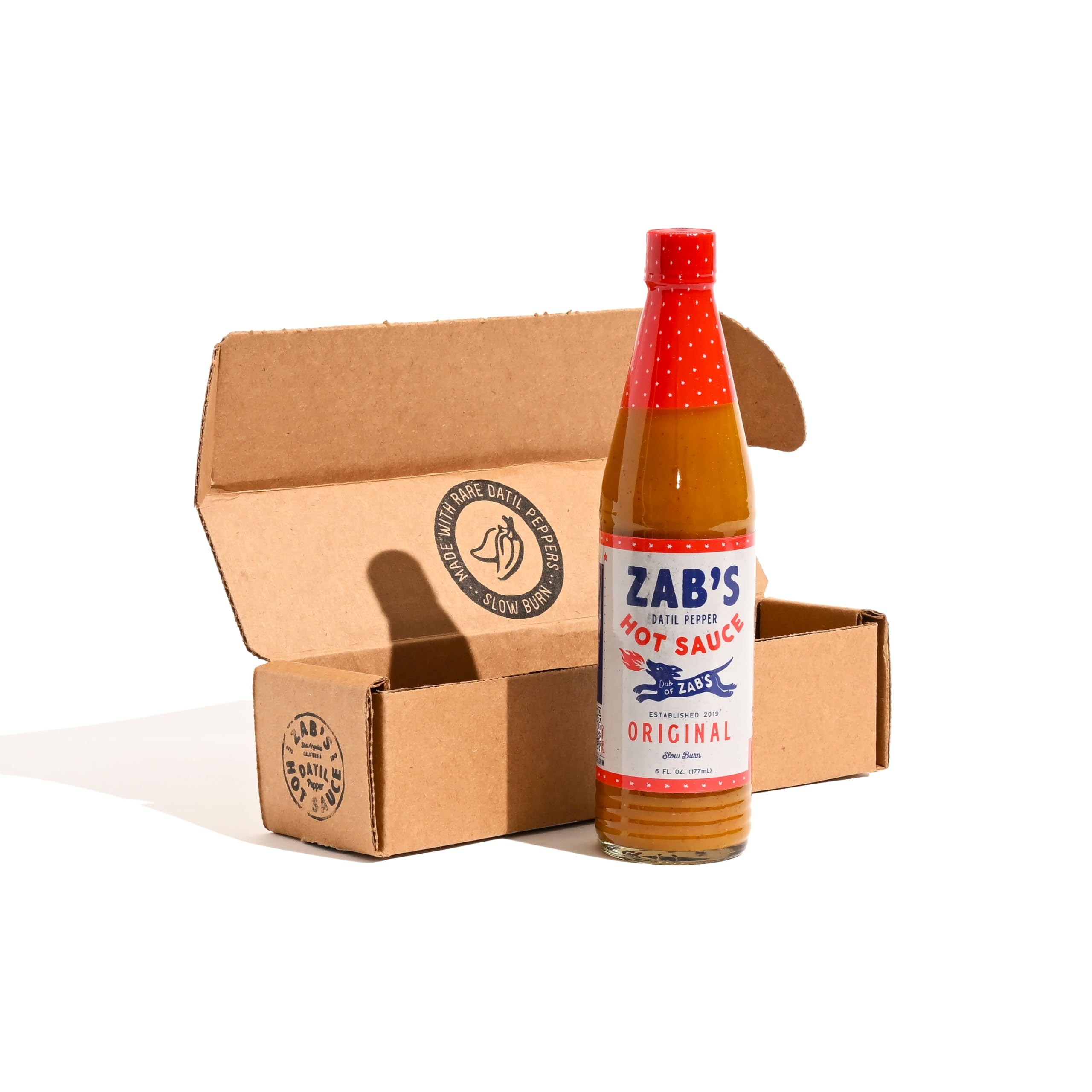 Zab's Original Recipe Craft Hot Sauce (6oz, 1 Pack), Naturally Sweet Heat & Signature Slow Burn from Datil Peppers, Gluten-Free, Vegan, Perfect for Pizza, Wings, BBQ, & More