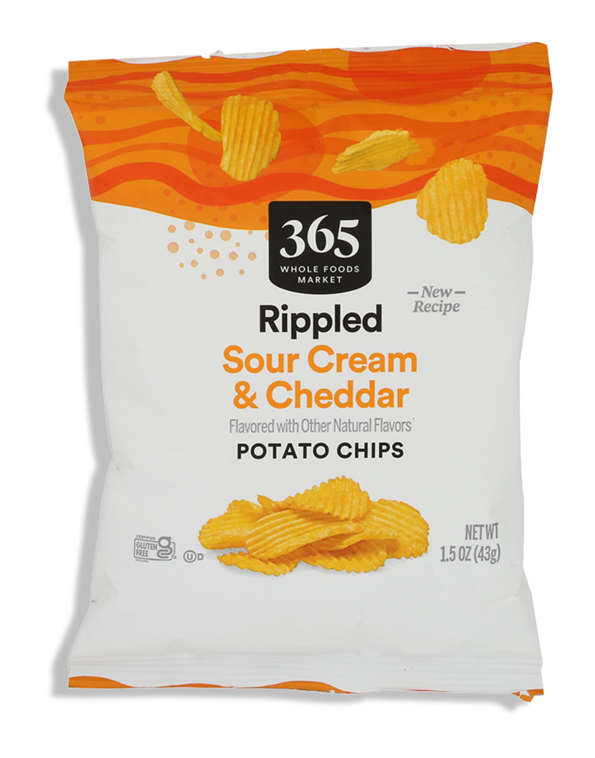 Chip Potato Rippled Cheddar Sour Cream Single, 1.5 Ounce