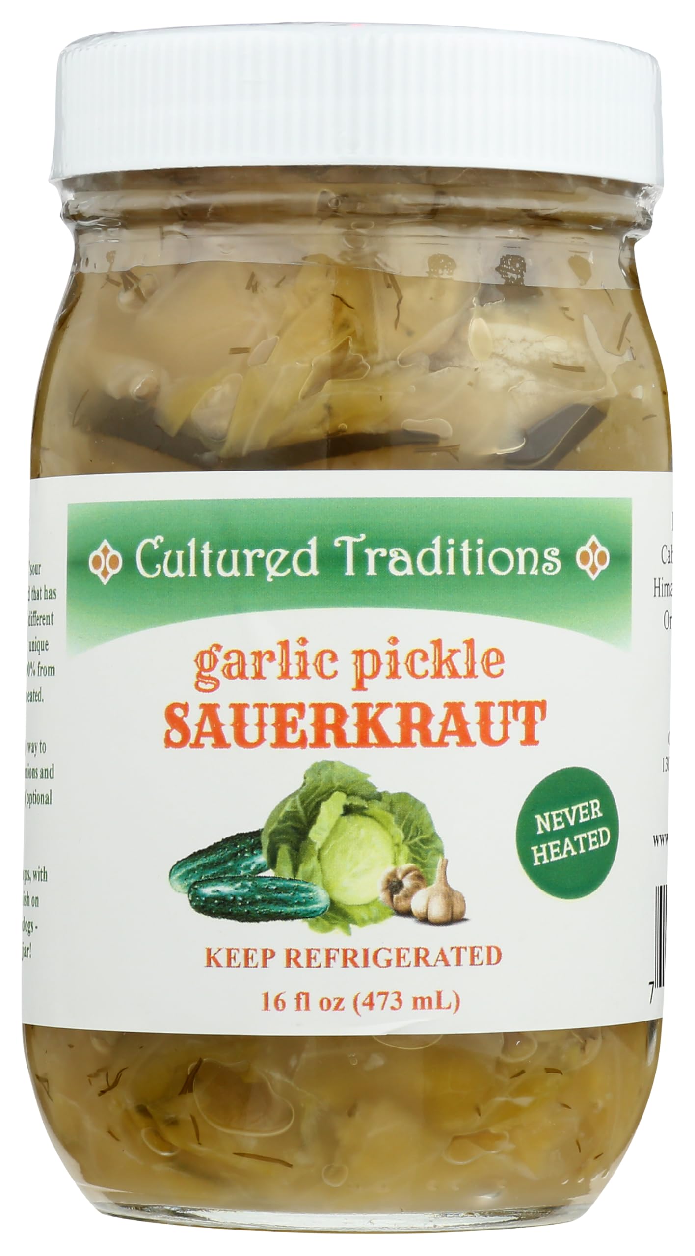 CULTURED TRADITIONS Kraut Garlic Pickle., 16 OZ