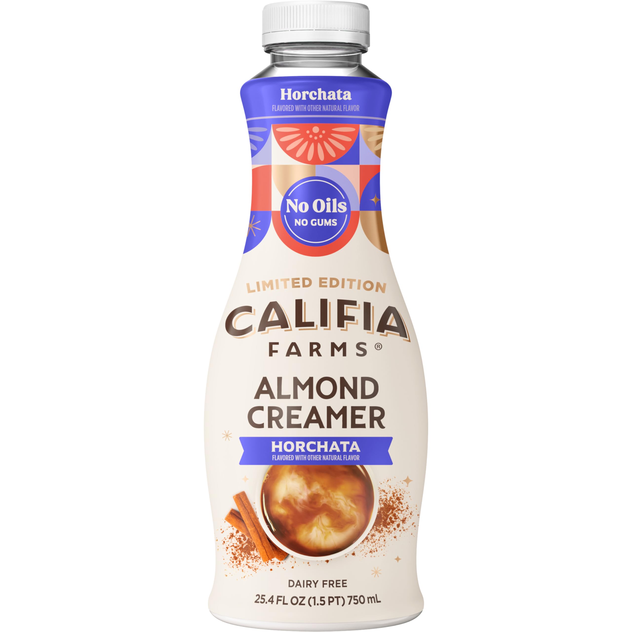 Califia Farms - Horchata Almond Milk Coffee Creamer, 25.4 Oz, Dairy Free, Plant Based, Vegan, Gluten Free, Non GMO