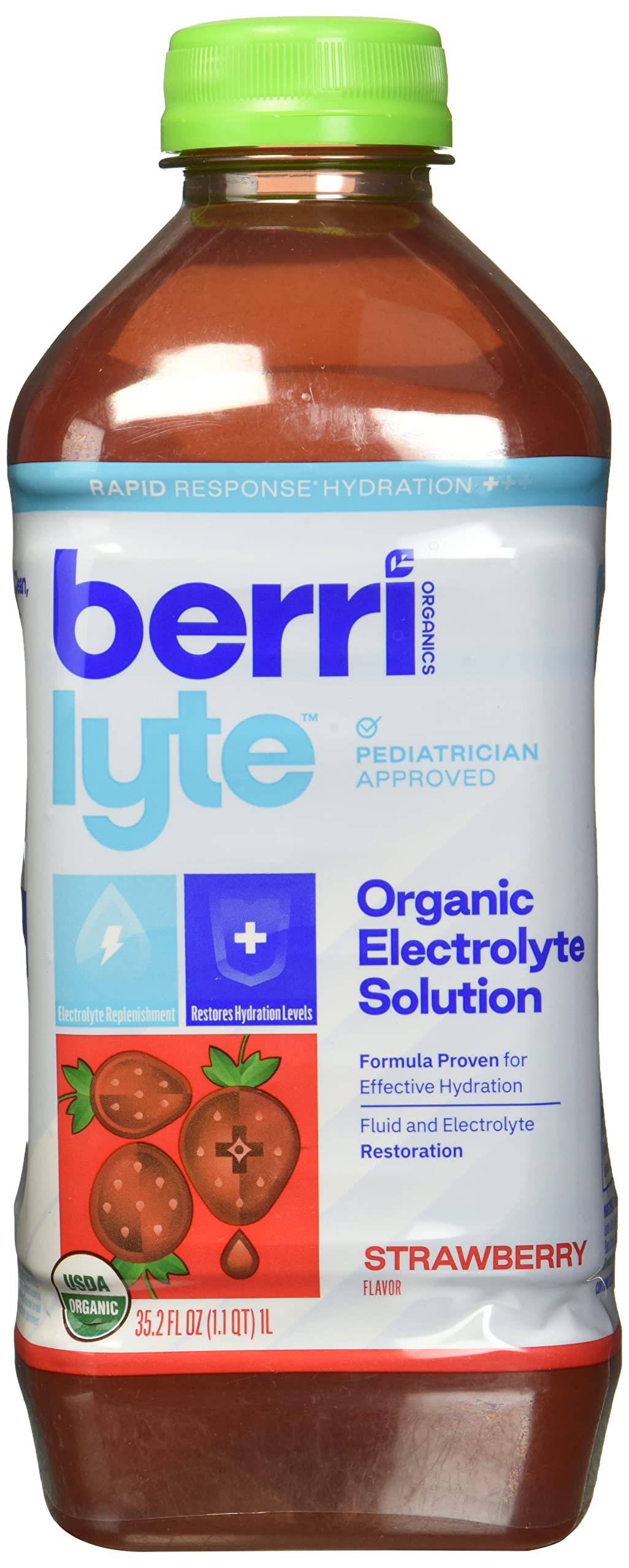 Berri Lyte Organic Strawberry Electrolyte Solution, 33.8 FZ