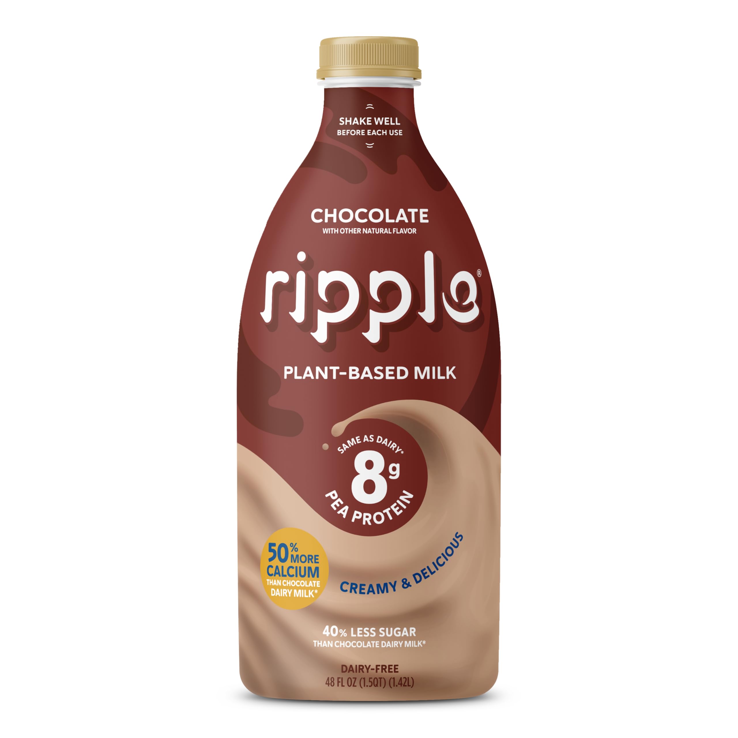 Ripple Pea Milk, Chocolate, 48 Oz