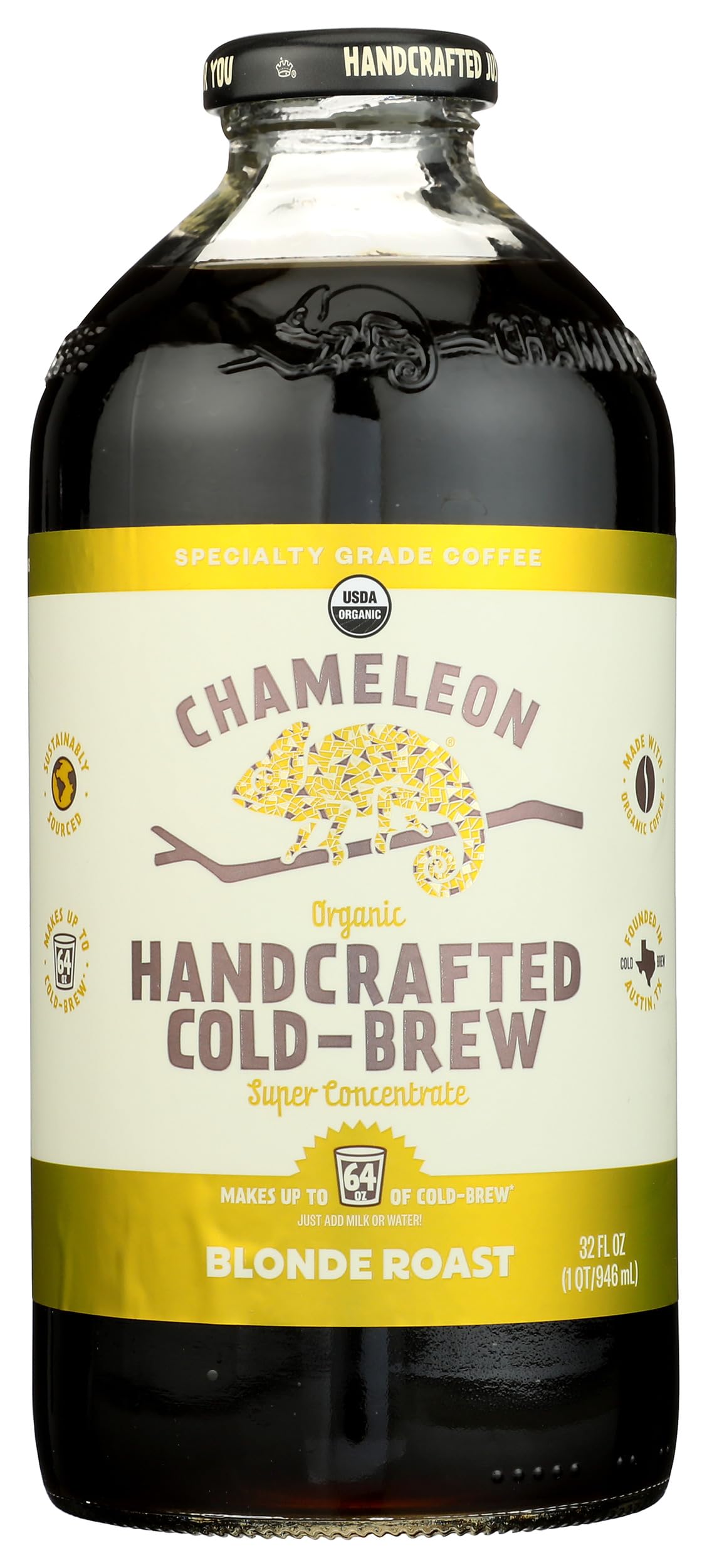 Coffee Cold Brew Concentrate Blonde Roast Organic, 32 Fl Oz