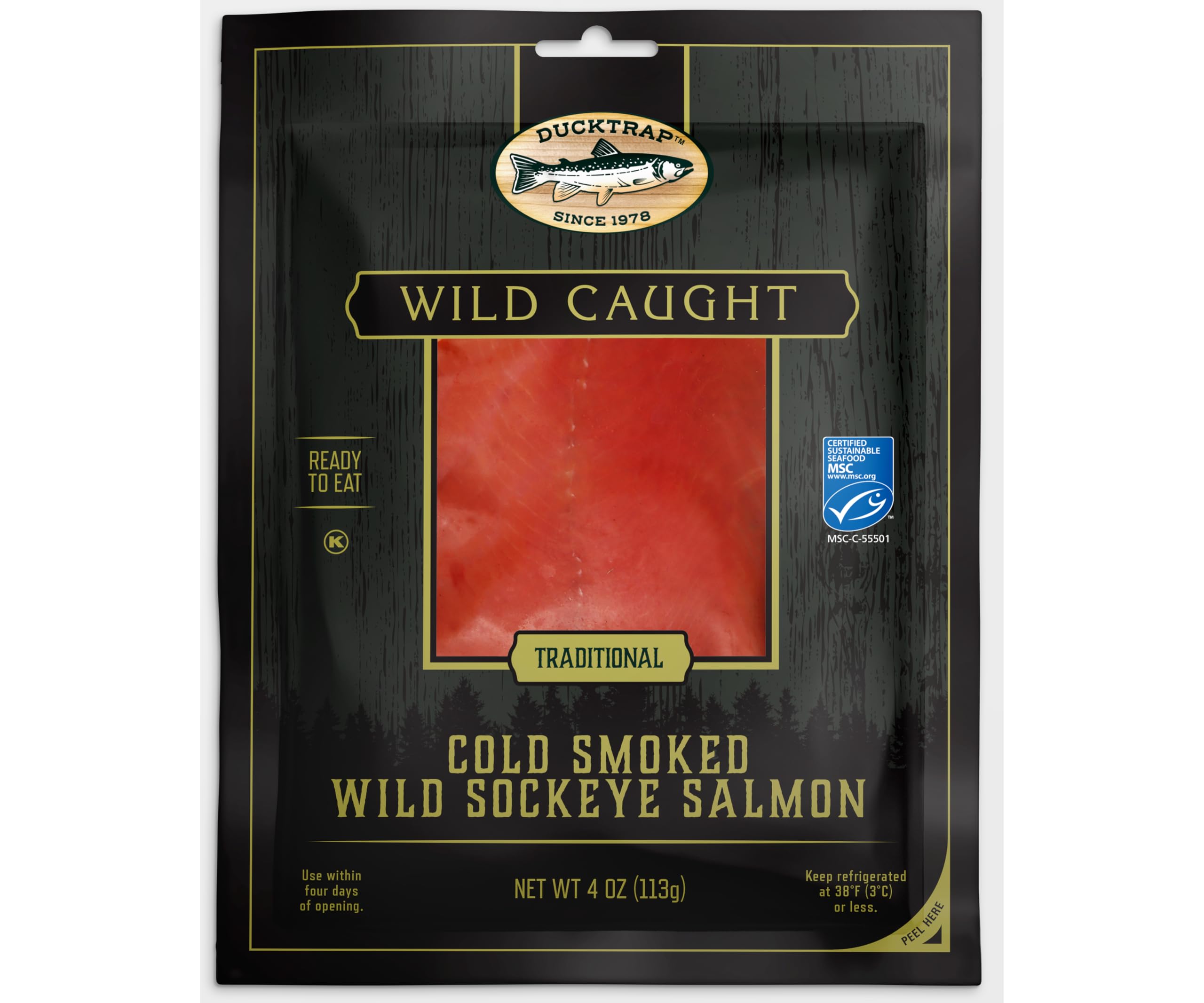 Duck Trap River Fish Farm, Wild Sockeye Salmon, 4 Ounce