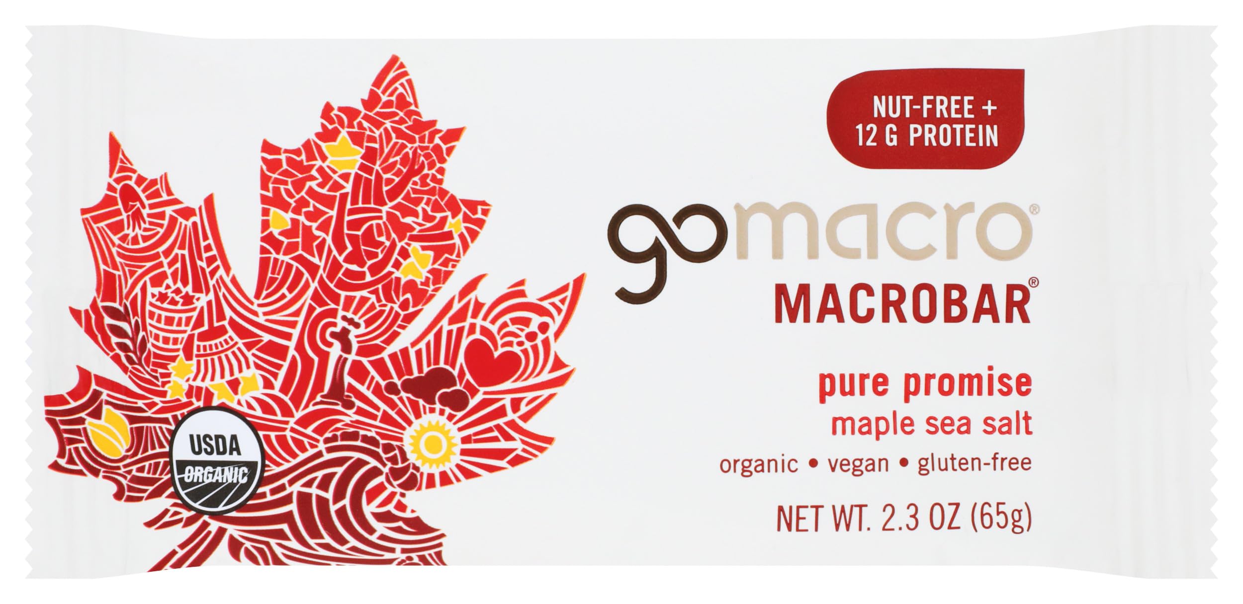 GoMacro MacroBar Organic Vegan Protein Bars - Maple Sea Salt
