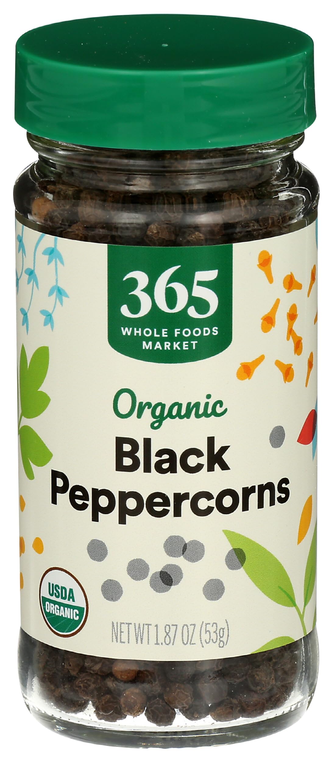 Organic Black Peppercorns, 1.87 Ounce