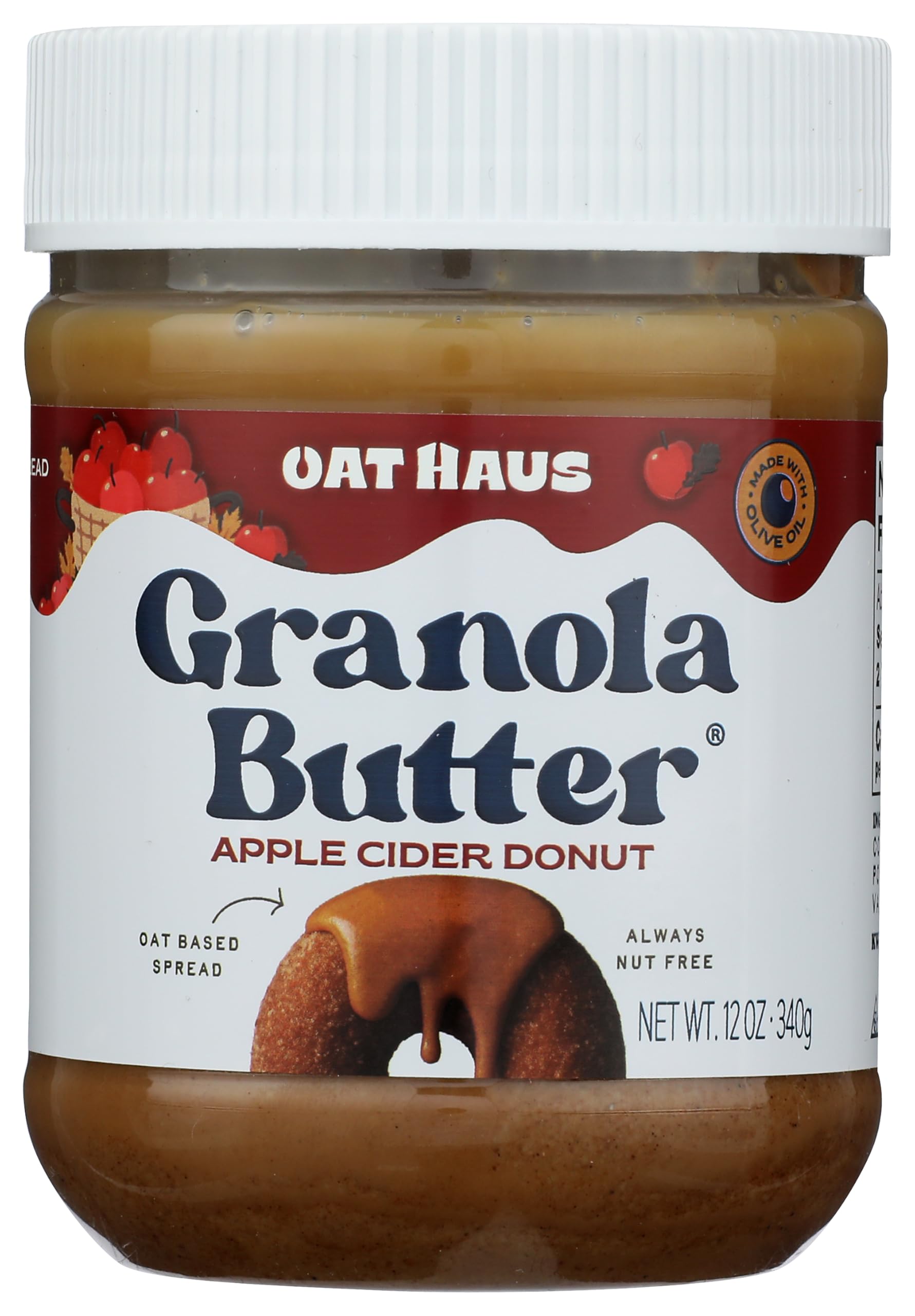 Oat Haus Apple Cider Donut Granola Butter | Peanut-free, Almond (Tree-Nut) Free, & School-Safe (Top 8 Allergen Free) | Cookie Butter Alternative