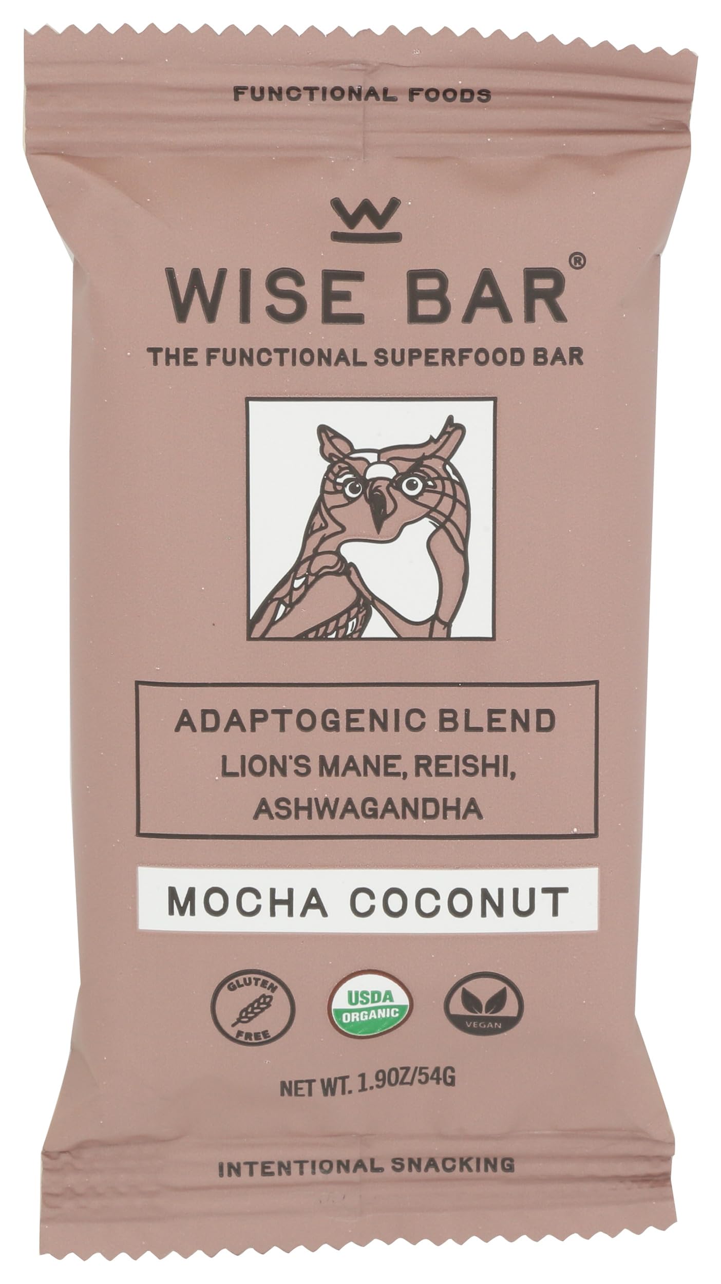 Wise Bar, Mushroom Bar Mocha Coconut Organic, 1.9 Ounce