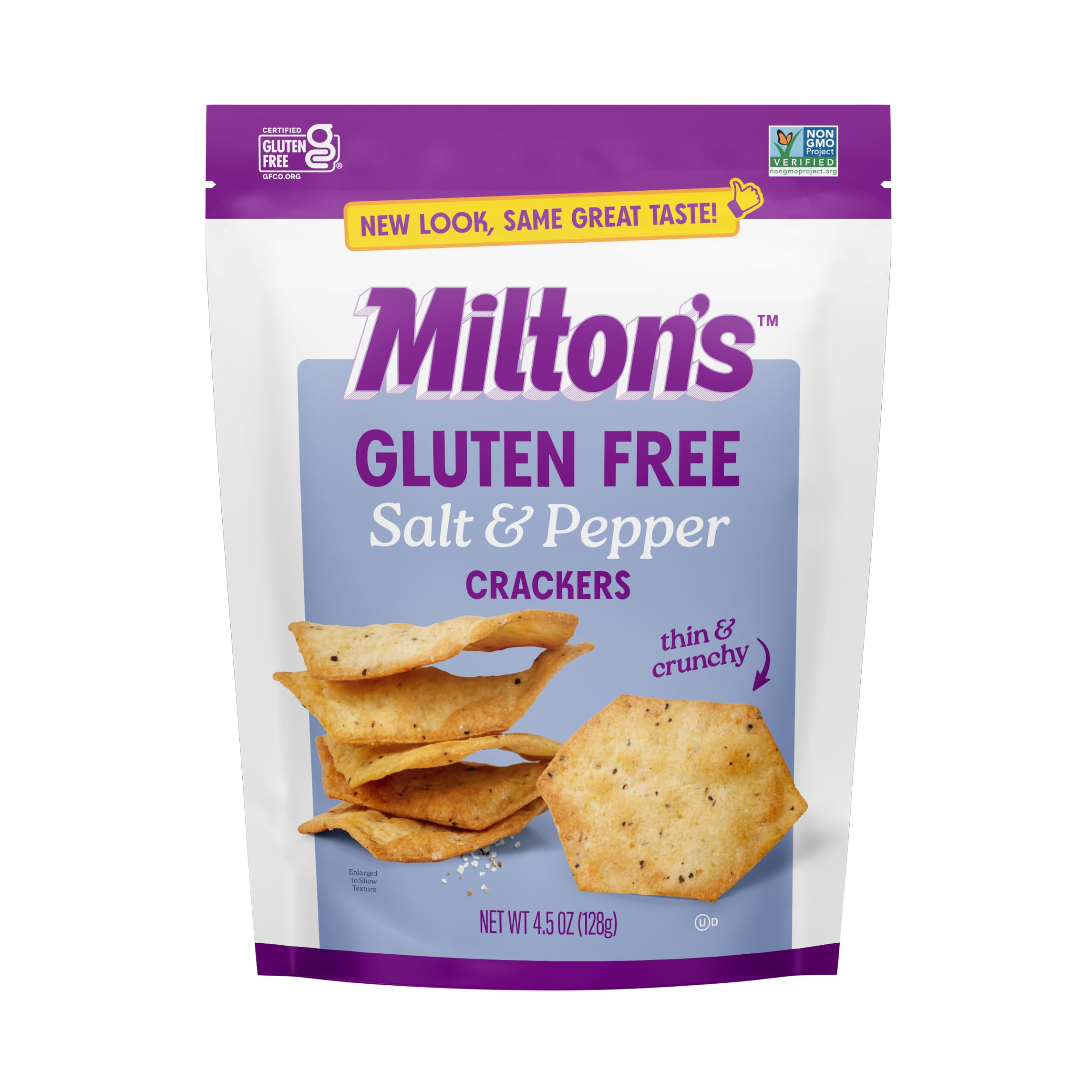 Miltons Gluten Free Salt and Pepper Baked Crackers | Gluten free salt and pepper crackers for snacking, cheese boards, dips, lunches, and everyday entertaining.