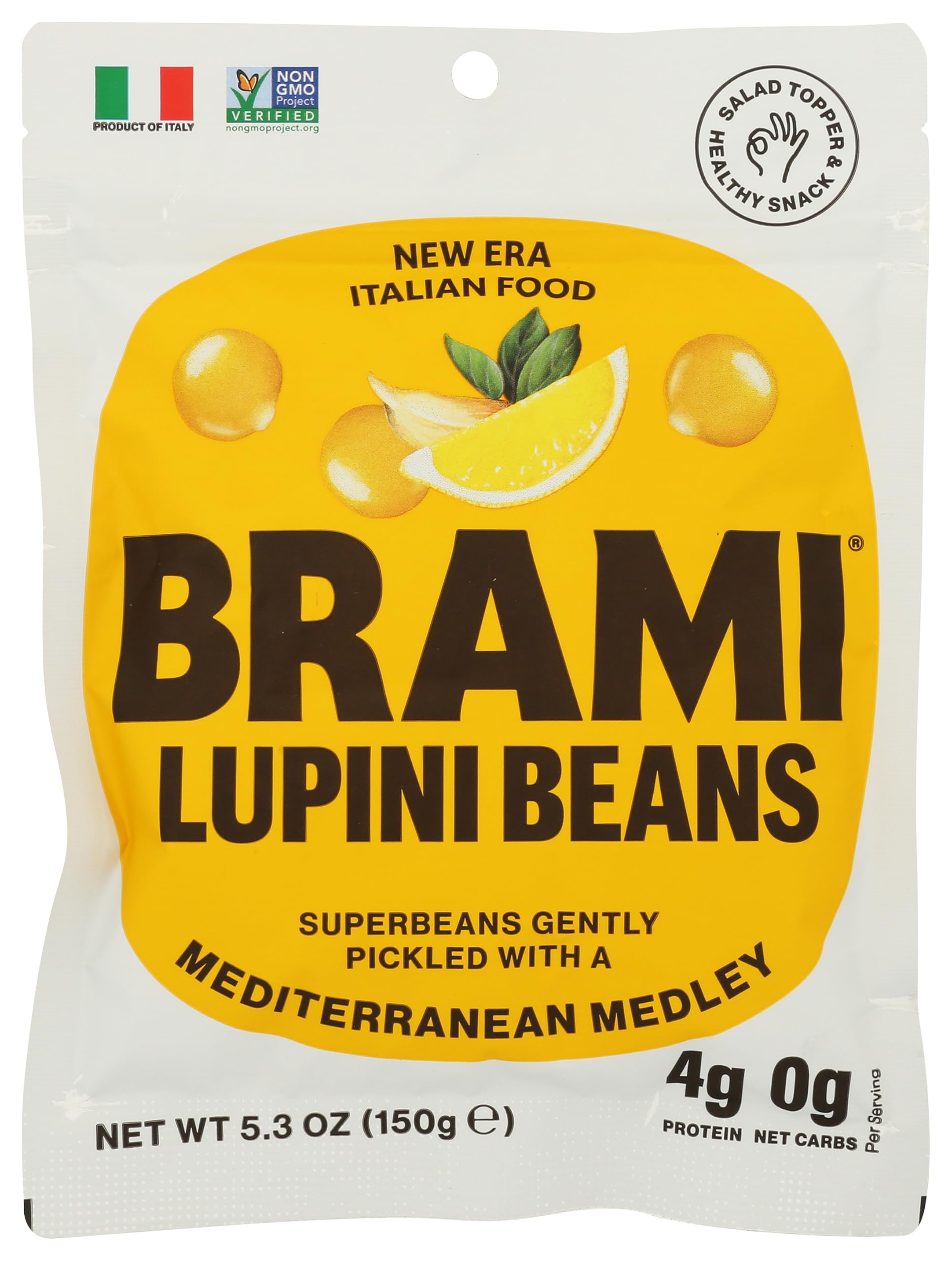 Brami Beans Mediterranean Medley Italian Snacking Lupini Beans, 5.3 OZ
