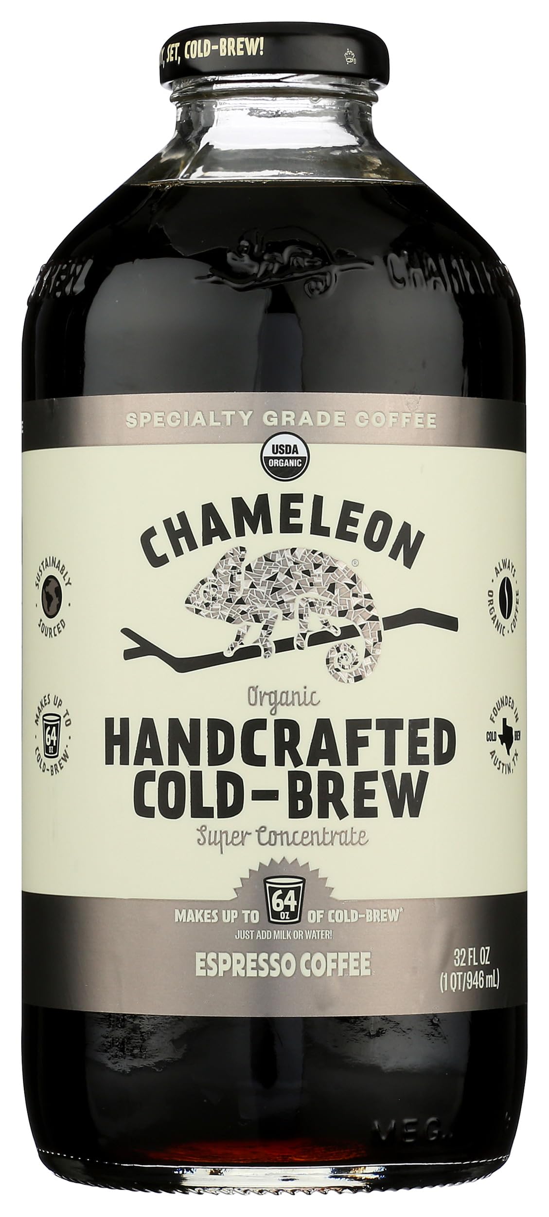 Coffee Cold Brew Espresso Concentrate Organic, 32 Fl Oz