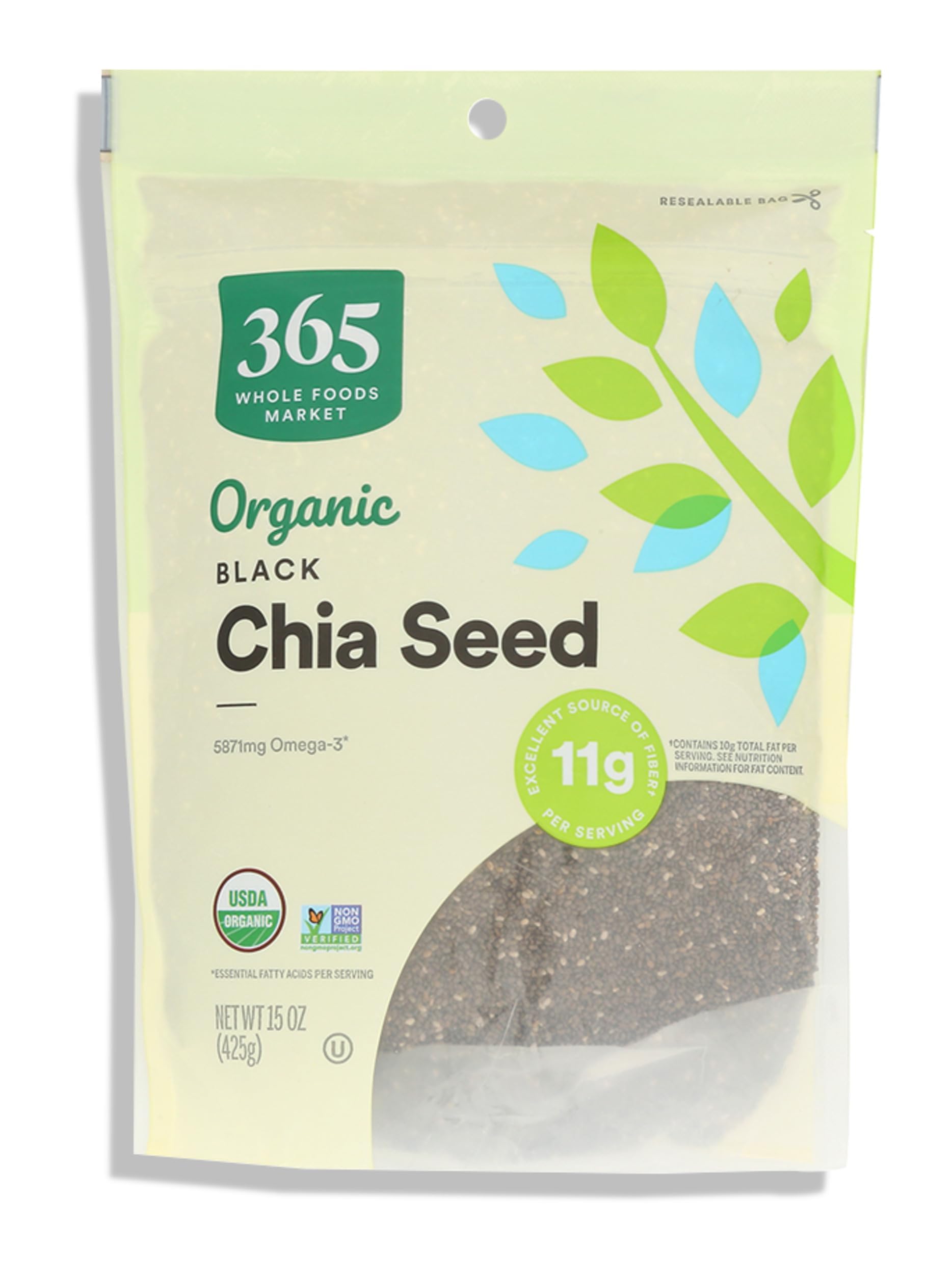 Organic Black Chia Seeds, 15 Ounce