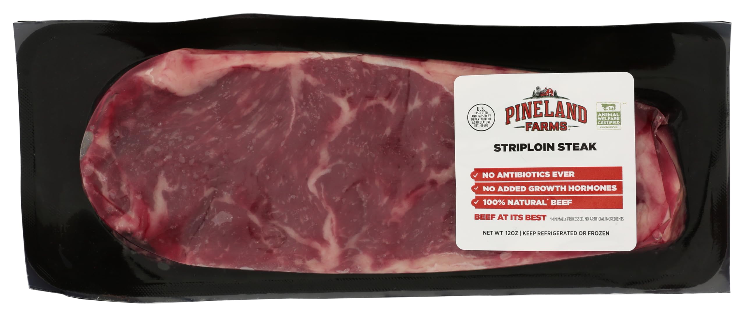 Pineland Farms Natural Meats, Strip Steak, 12 Ounce Tray Pack