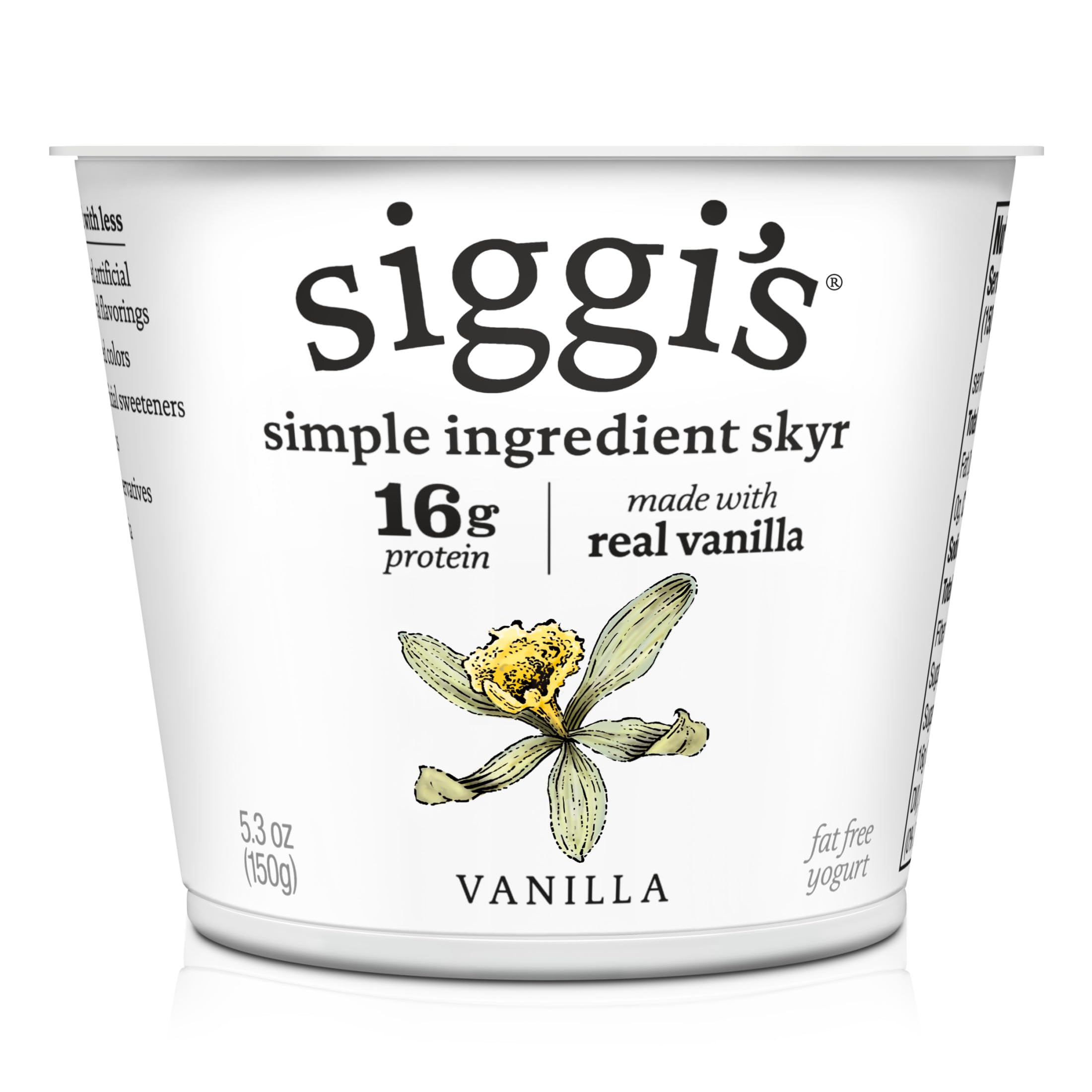 siggi’s Vanilla Icelandic-Style Nonfat Yogurt, 5.3 oz Cup