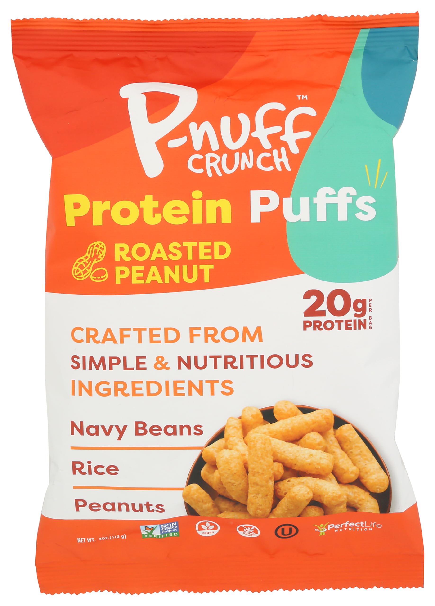 P-Nuff Crunch Roasted Peanut Protein Puffs, 4 OZ
