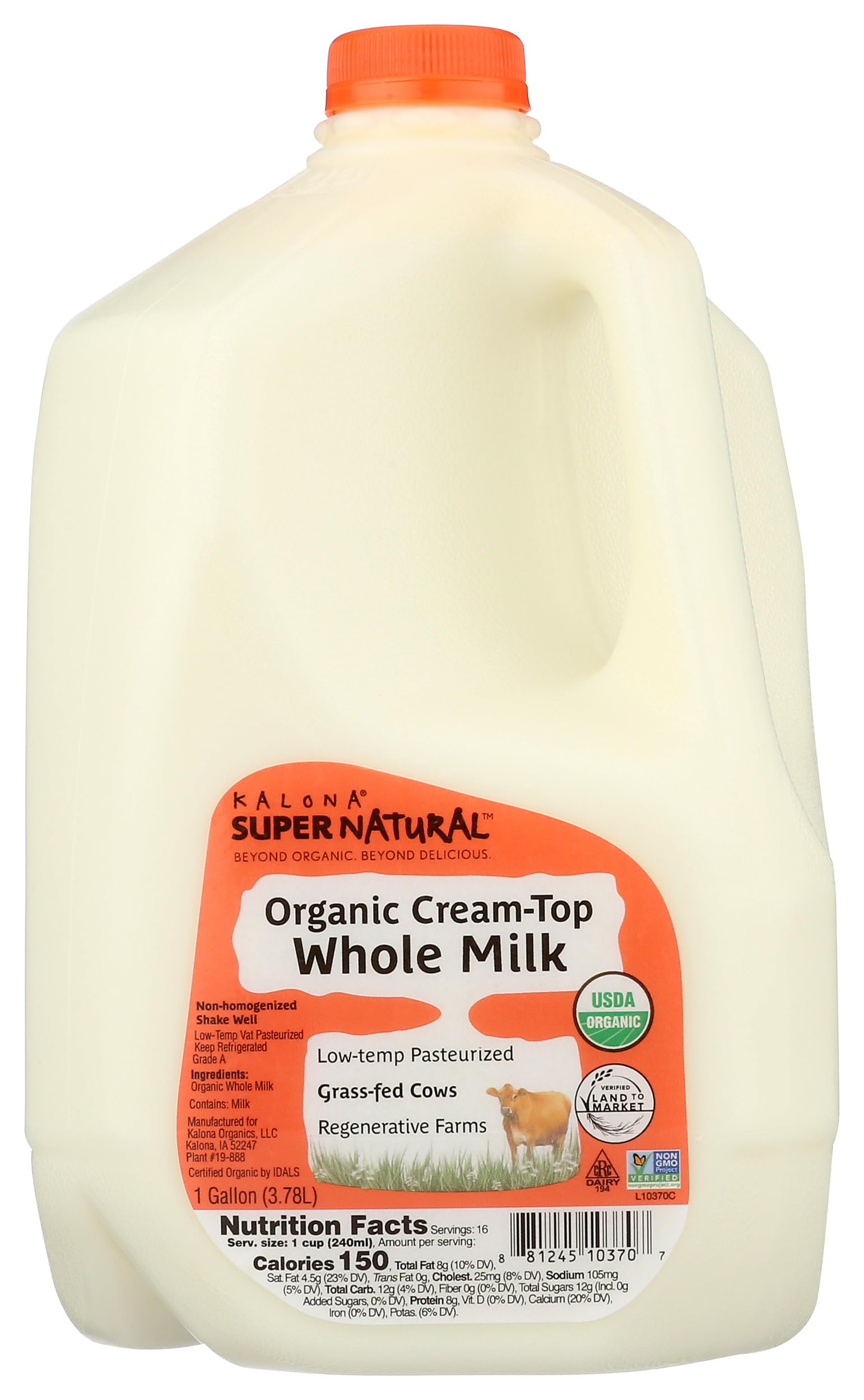Kalona Supernatural, Milk Whole Organic, 128 Fl Oz