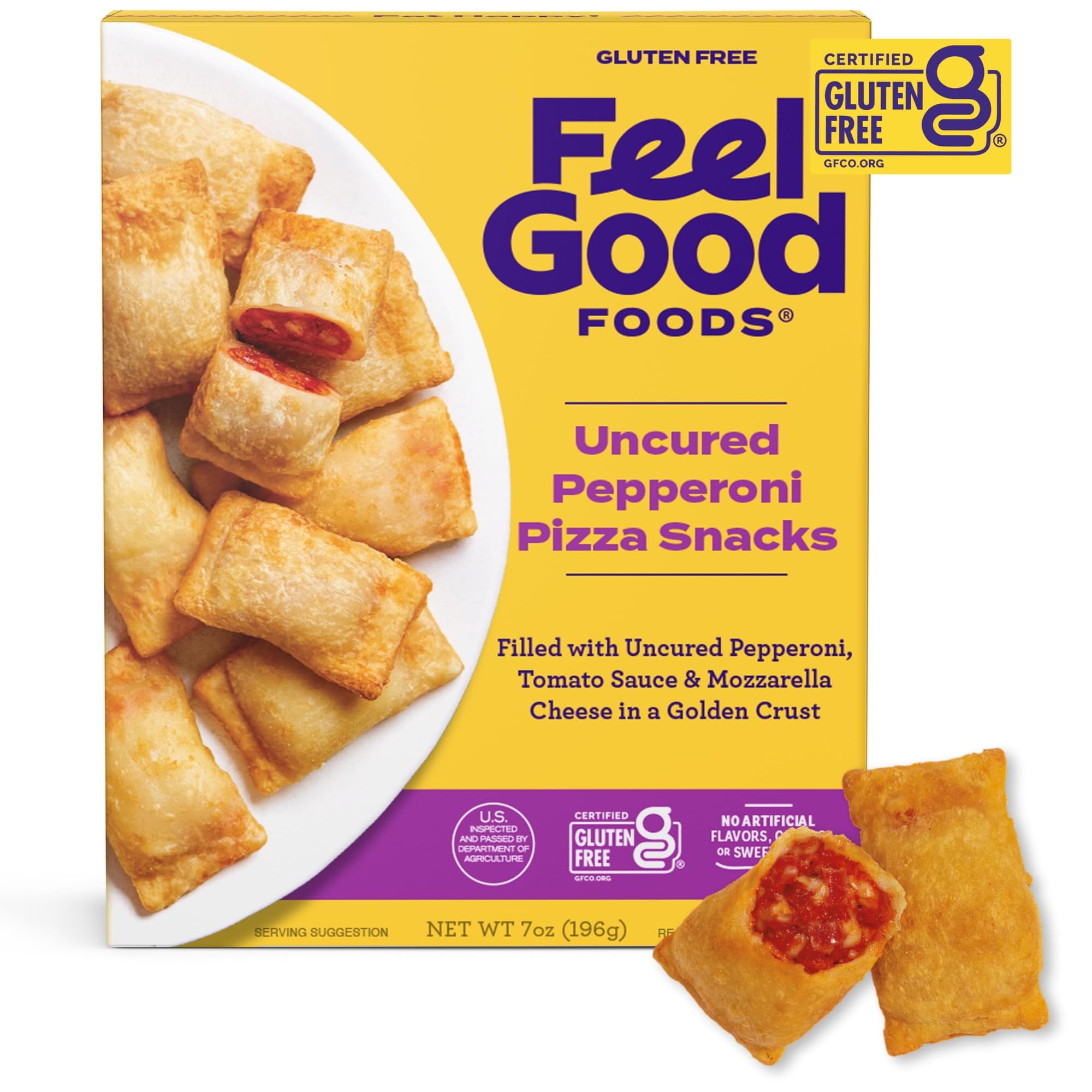 Feel Good Foods Uncured Pepperoni Snack Bites, 7 Ounce (frozen)