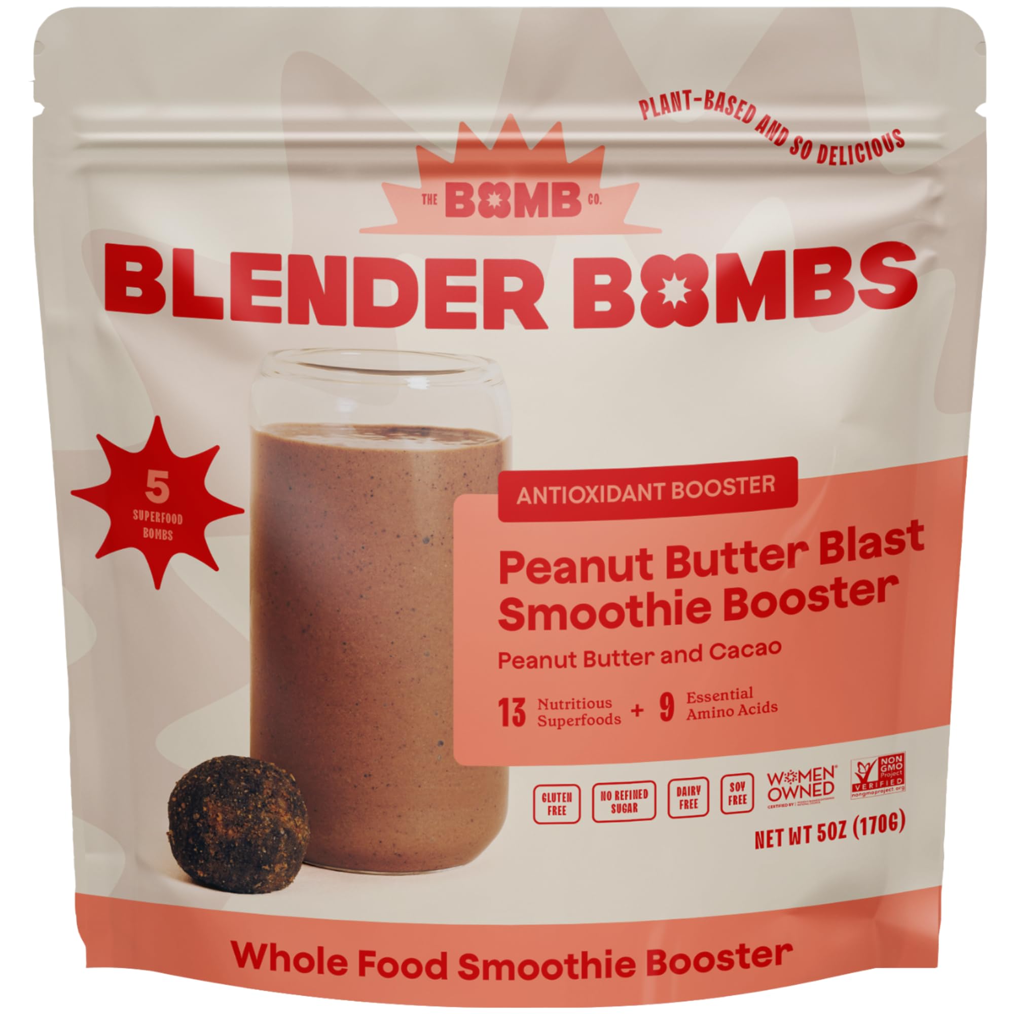 Blender Bombs Cacao and Peanut Butter Smoothie Booster, 5 Ounce