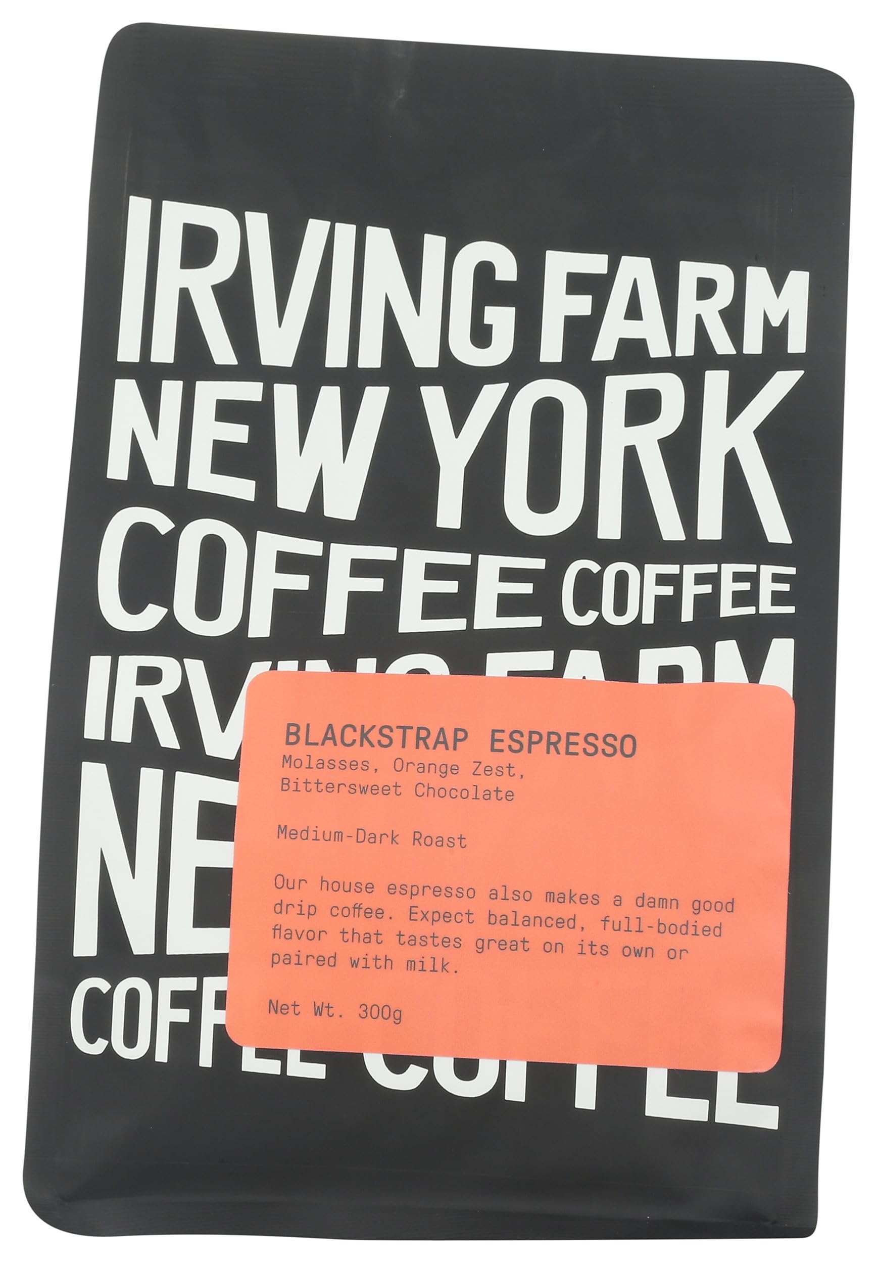 Irving Farm Coffee Blackstrap Espresso Coffee, 300 GR | Fresh roasted coffee beans in NY | Molasses, Orange Zest & Bittersweet Chocolate | Bold, rich espresso beans