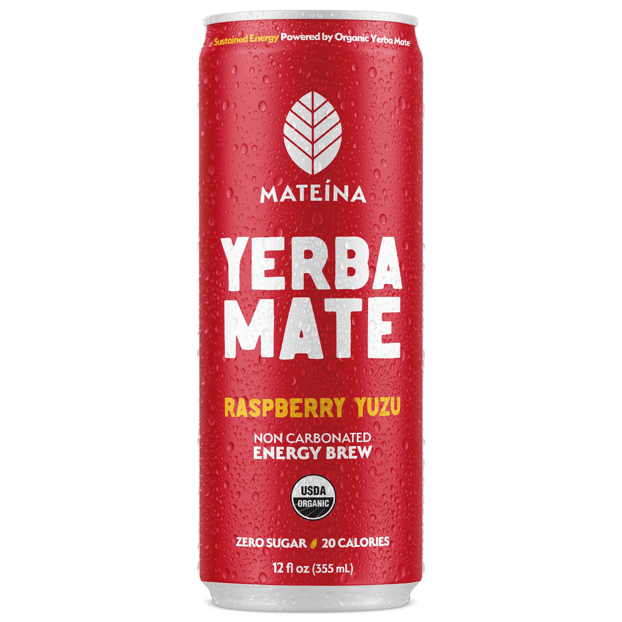 Mateina Organic Raspberry Yuzu Yerba Mate, 12 FZ