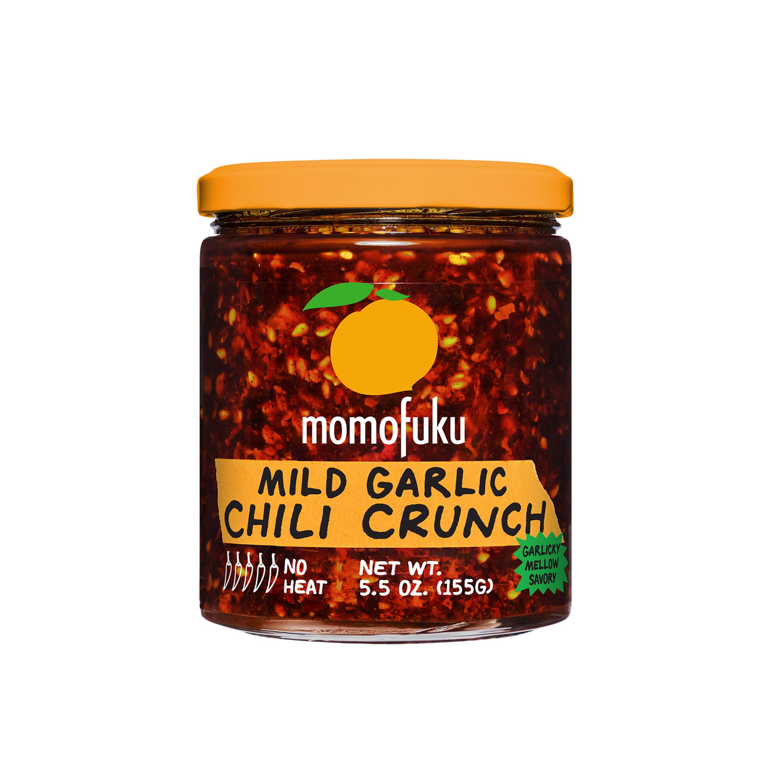 Momofuku Mild Garlic Chili Crunch by David Chang, (5.5 Ounces), Chili Oil with Crunchy Garlic and Shallots, Mild Chili Crisp
