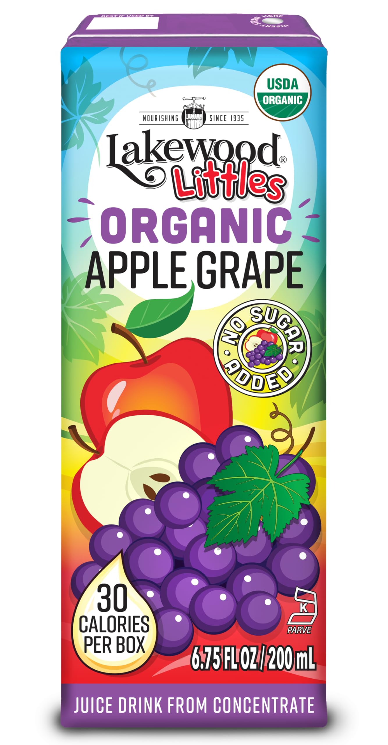 LAKEWOOD Organic Apple Grape Juice 8ct, 54 FZ