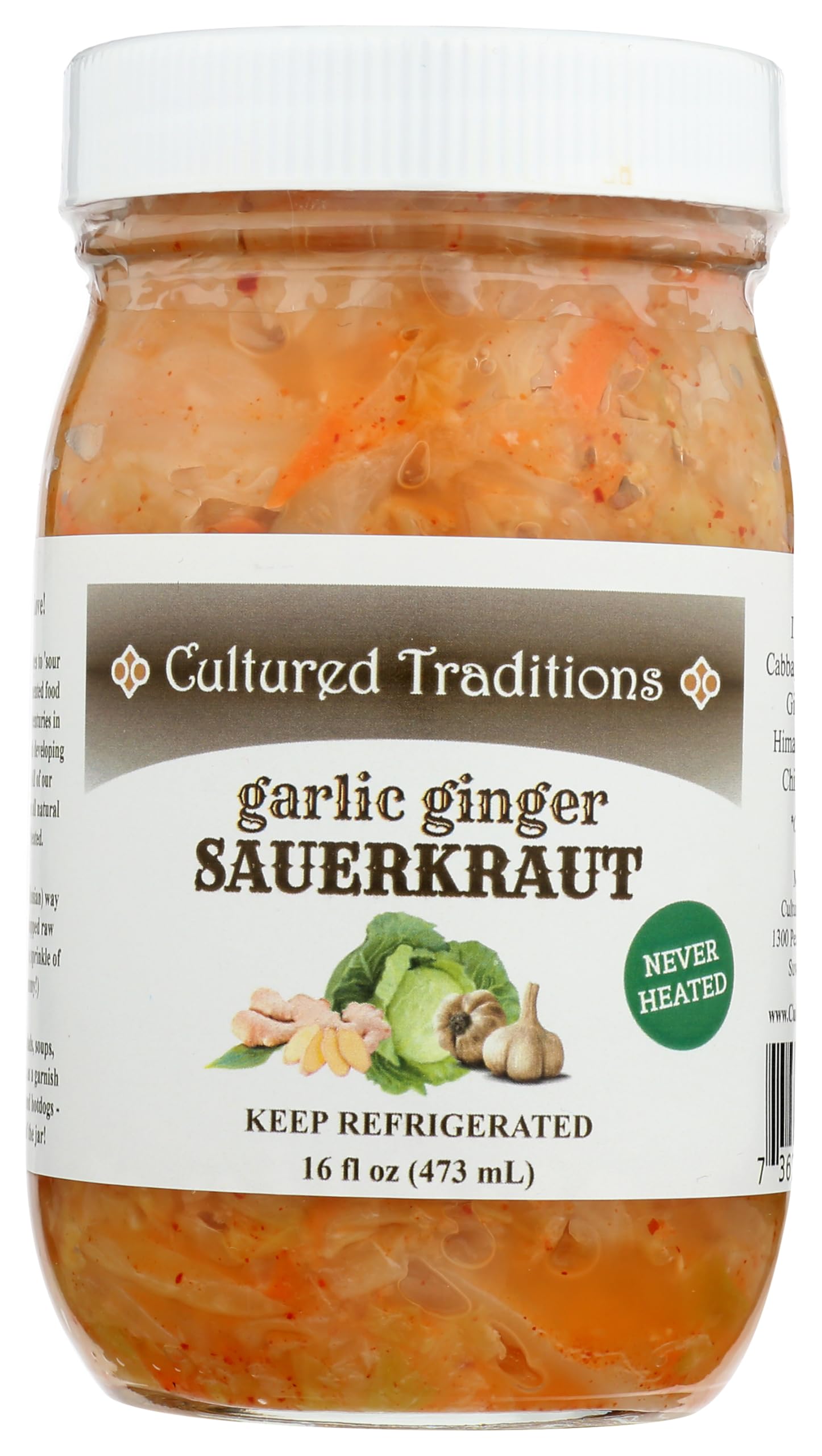 CULTURED TRADITIONS Kraut Spicy Garlic Ginger., 16 OZ