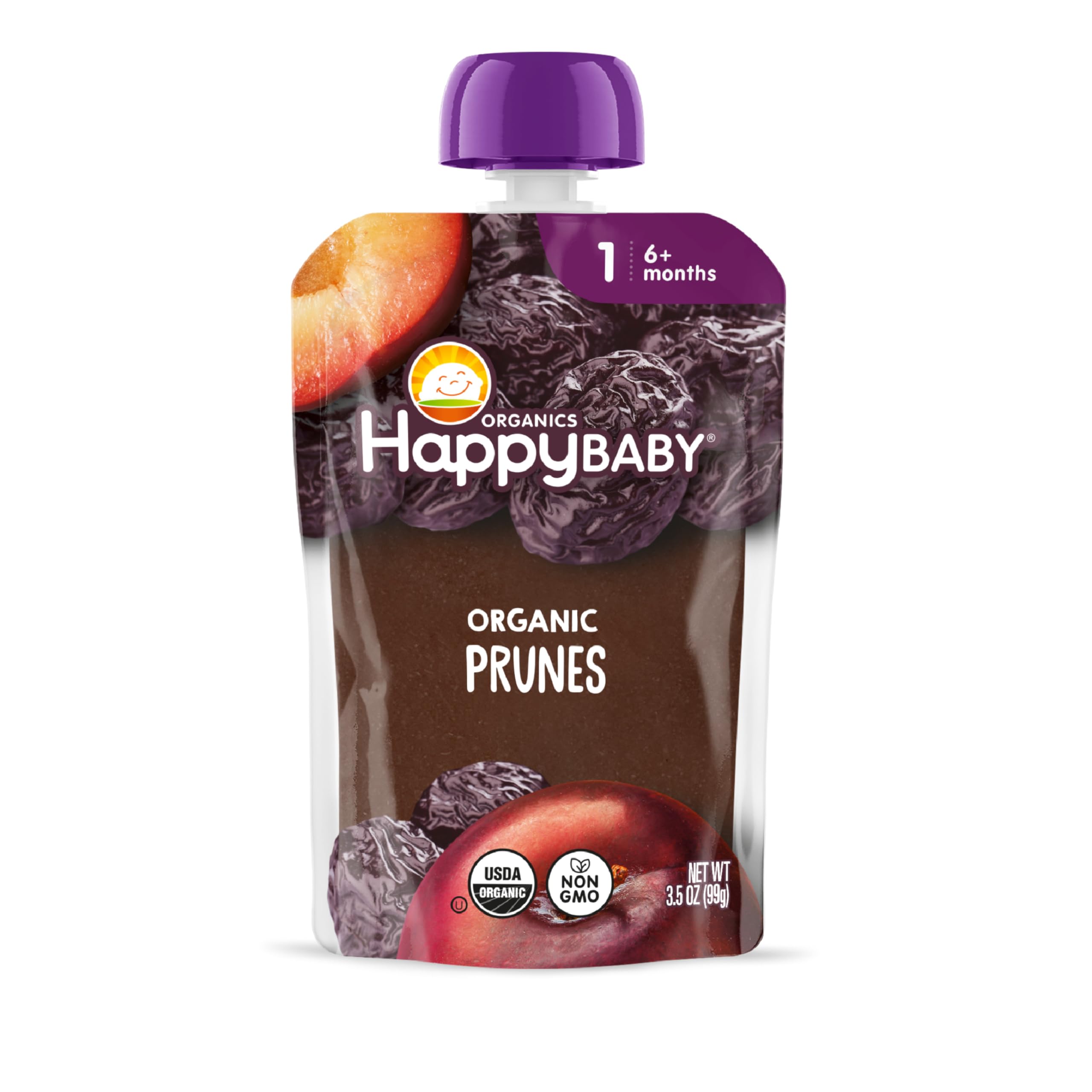 Happy Baby Clearly Crafted Organic Baby Food Stage 1, Prunes, 3.5 Oz