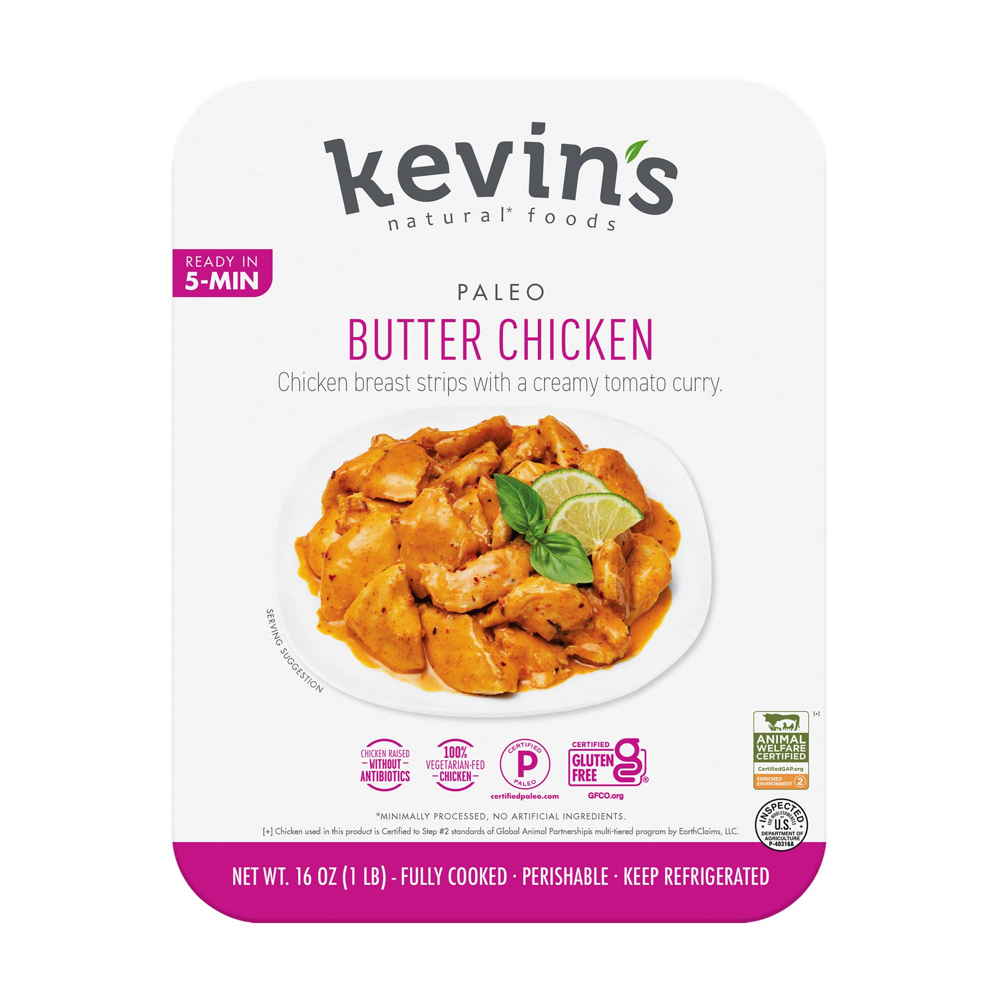 Kevin's Natural Foods Butter Chicken, 16 OZ