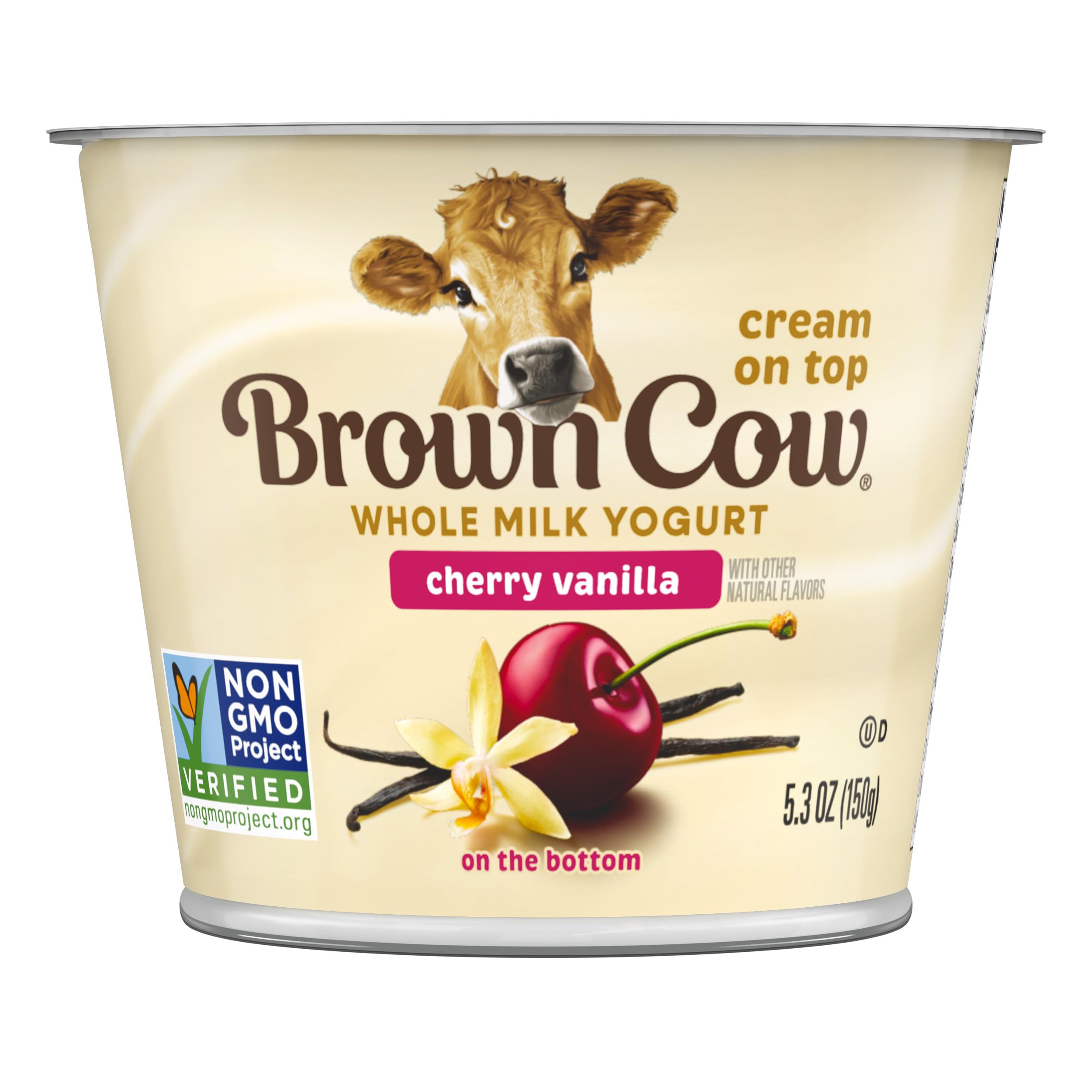 Brown Cow Cherry Vanilla Cream Top Whole Milk Yogurt, 5.3 oz Cup