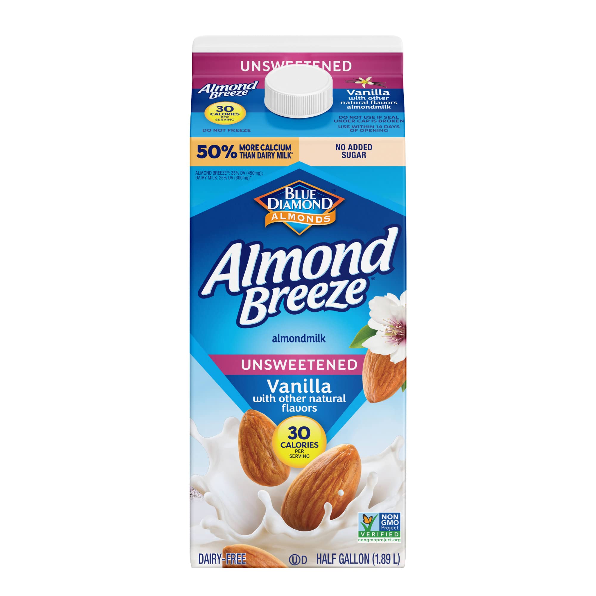 Blue Diamond, Unsweetened Vanilla Almondmilk, 64 Fl Oz