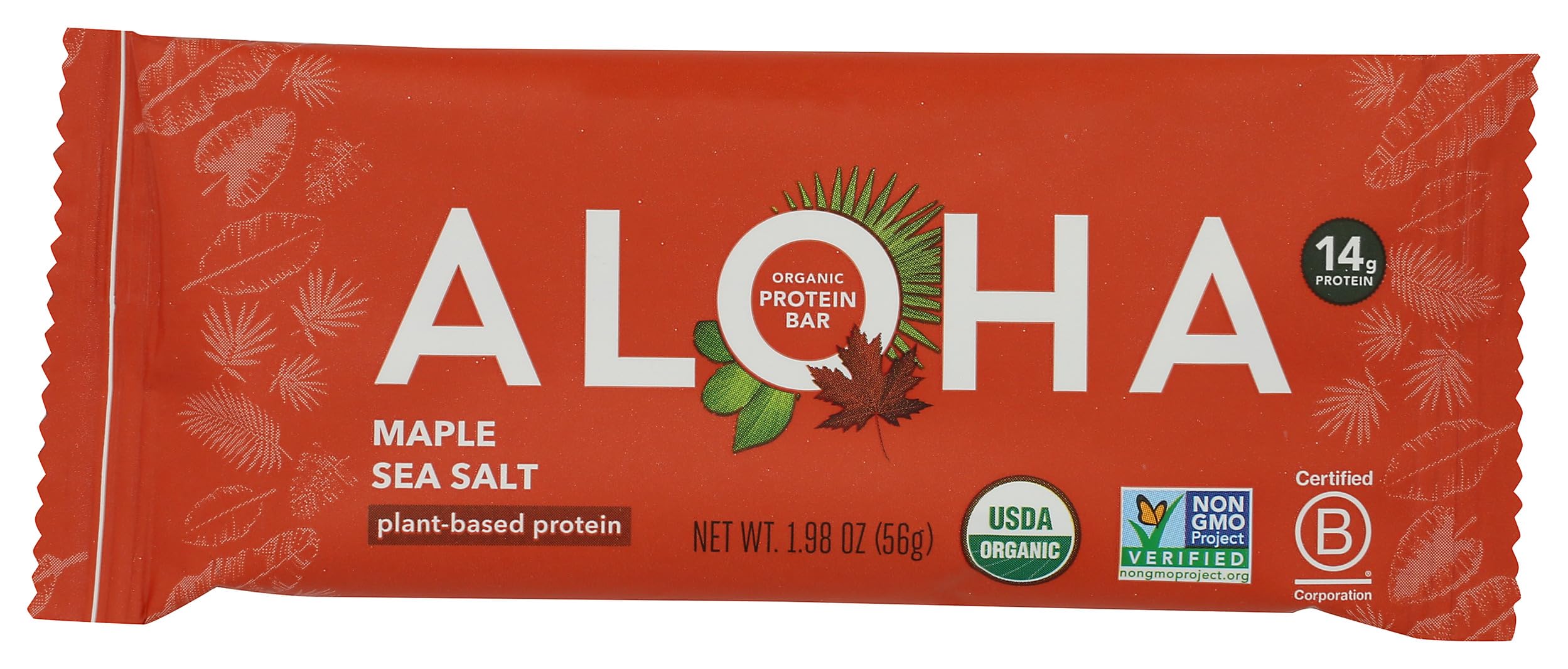 Aloha, Bar Protein Maple Sea Salt Organic, 1.98 Ounce