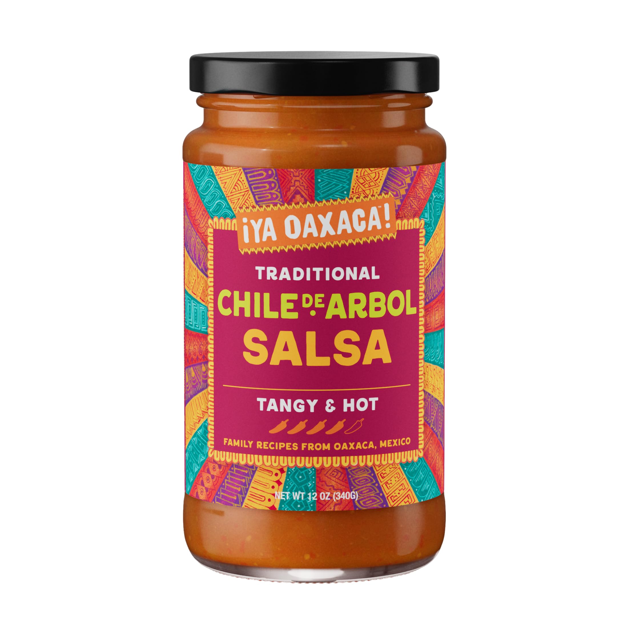 Ya Oaxaca - Salsa Chile de Arbol - Hot Spice - 12oz | Tangy & Hot - Made w/Premium Ingredients - Vegan, Gluten Free, Non-GMO - Great for Chips & Guacamole, Tacos, Grilled Meats