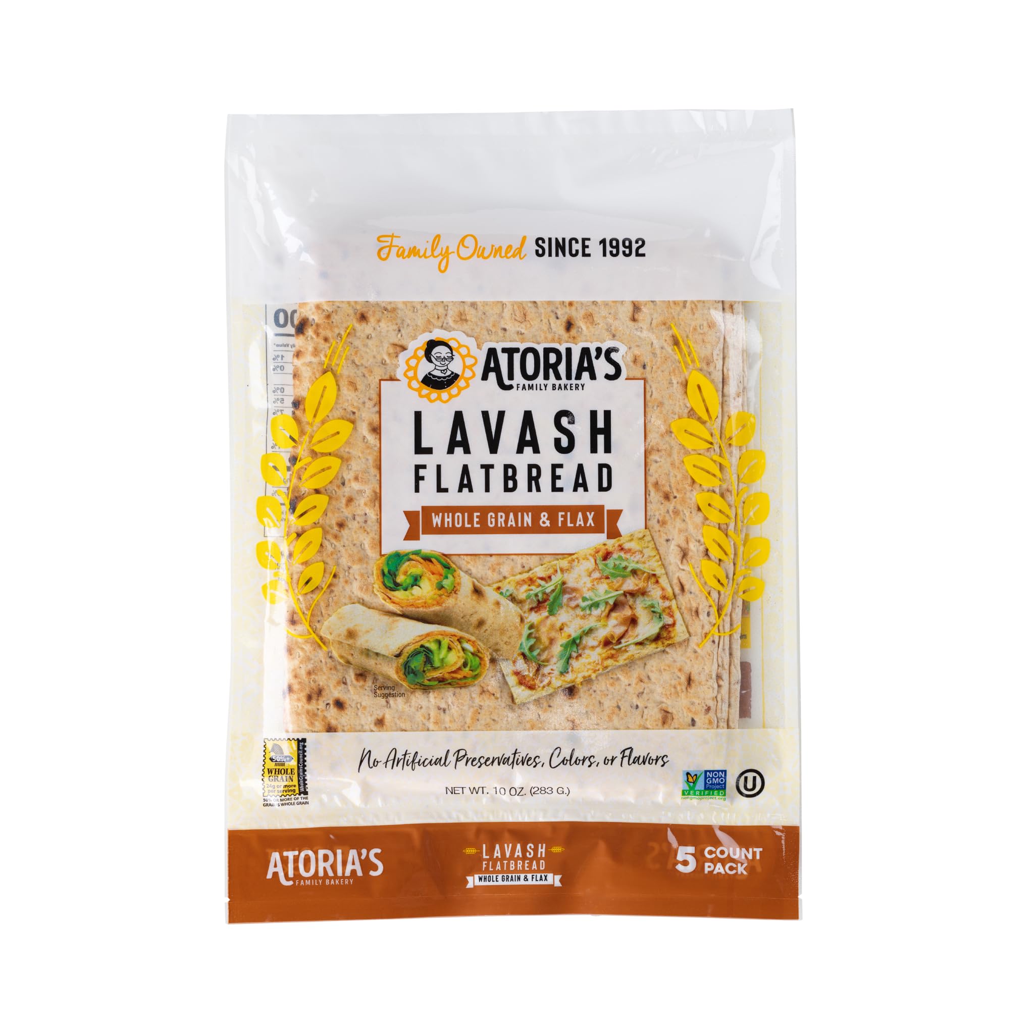 Whole Grain Lavash 5 Count, 10 Ounce