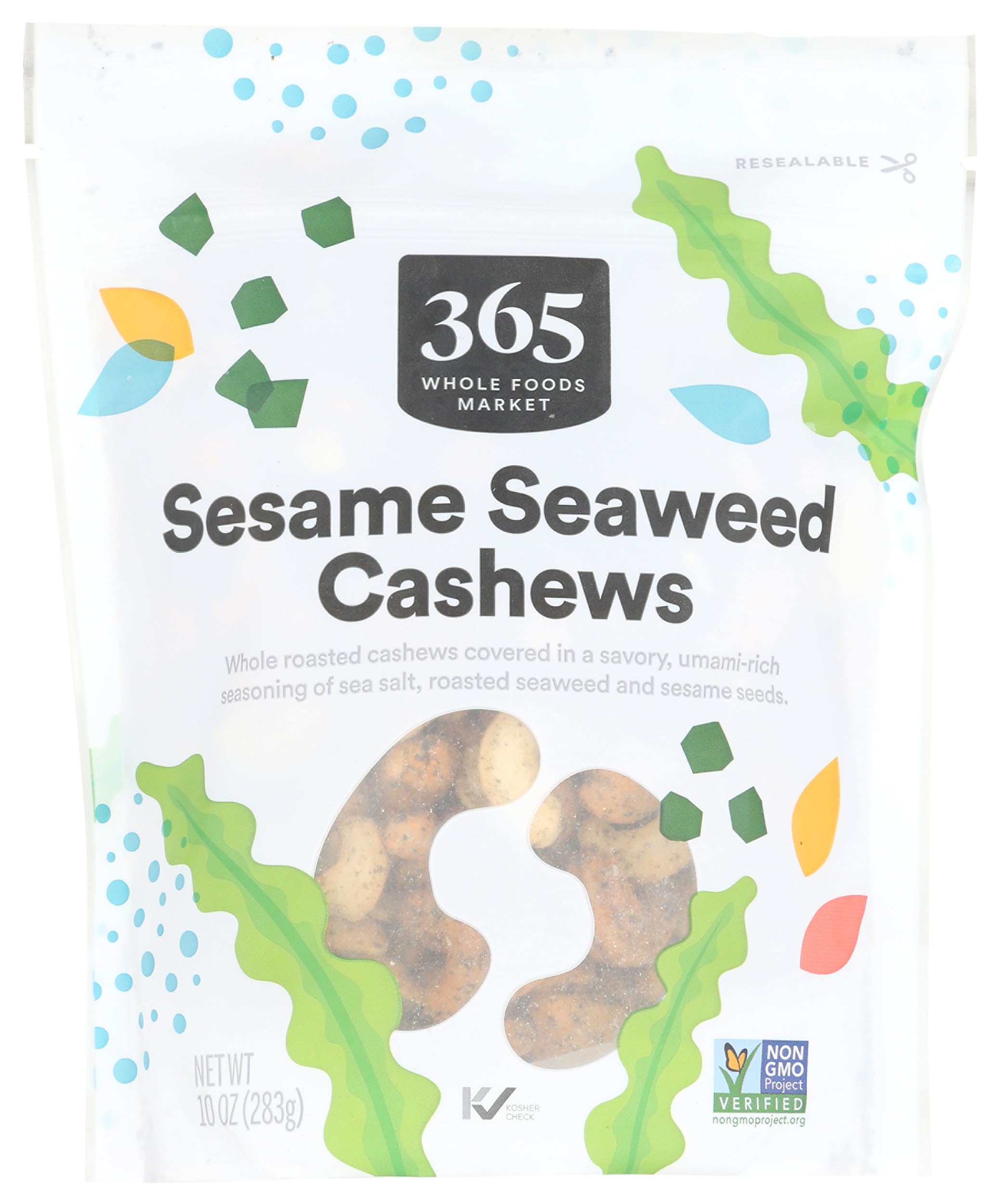 Cashews, Seaweed Seasoned, 10 Ounce
