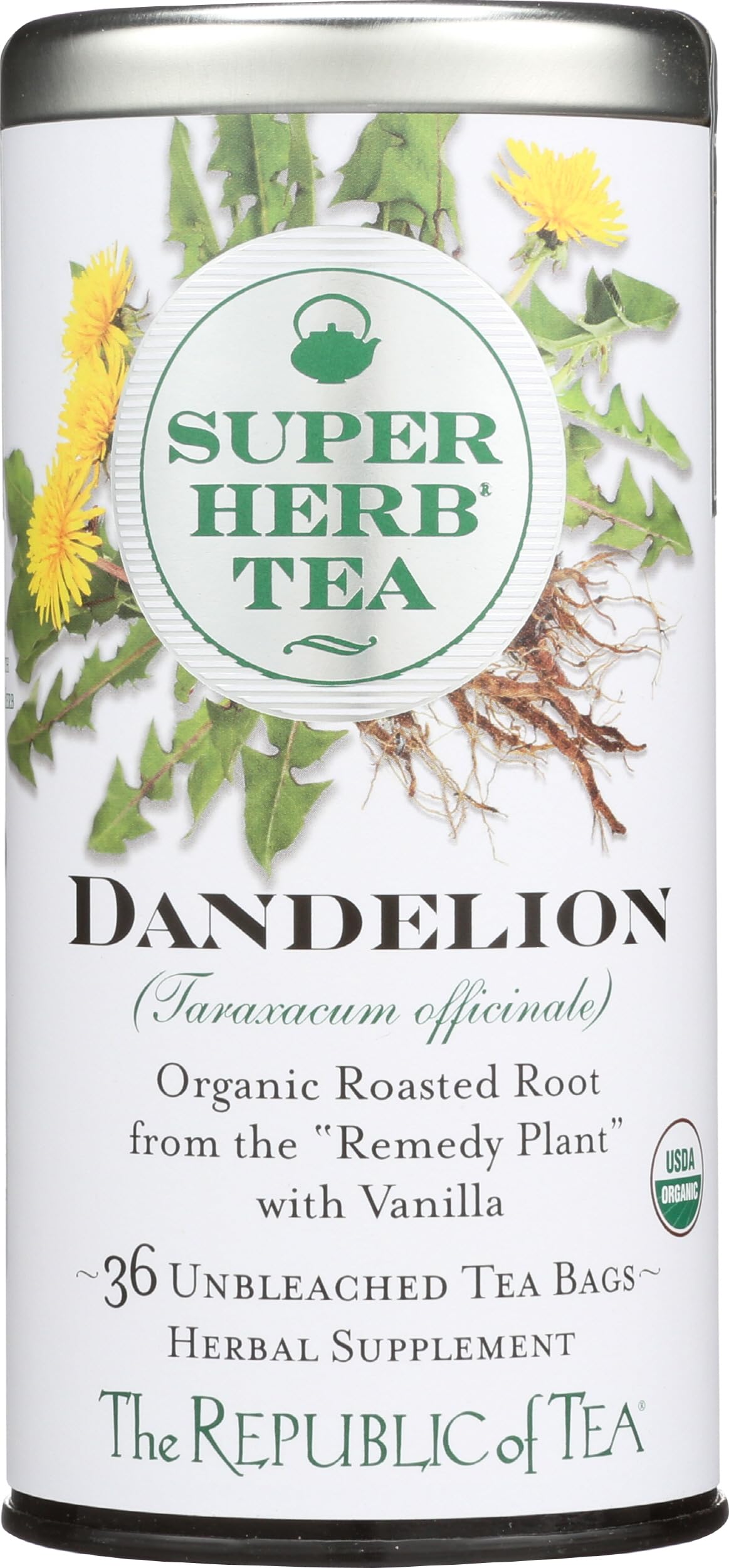 Republic Of Tea, Tea Dandelion Superherb Organic, 36 Count
