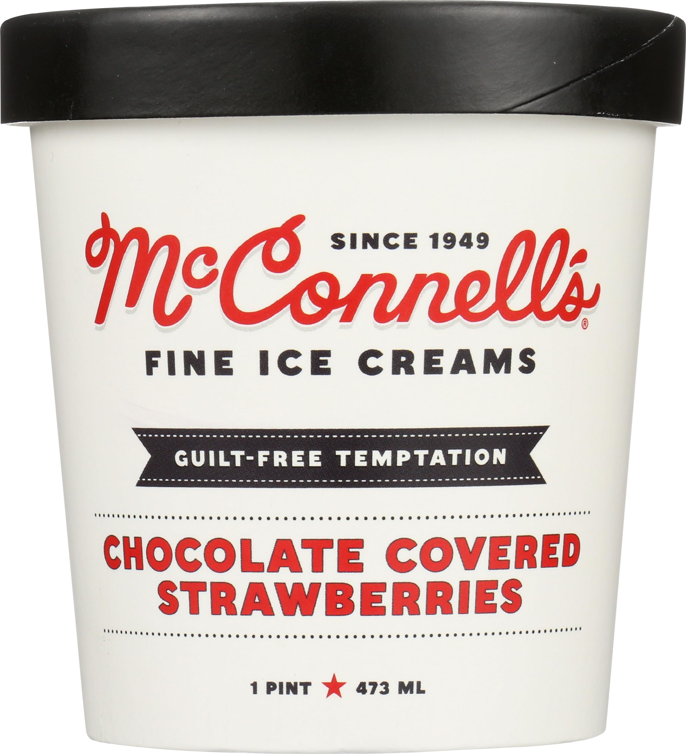 McConnell's, Ice Cream Chocolate Covered Strawberries, 16 Ounce
