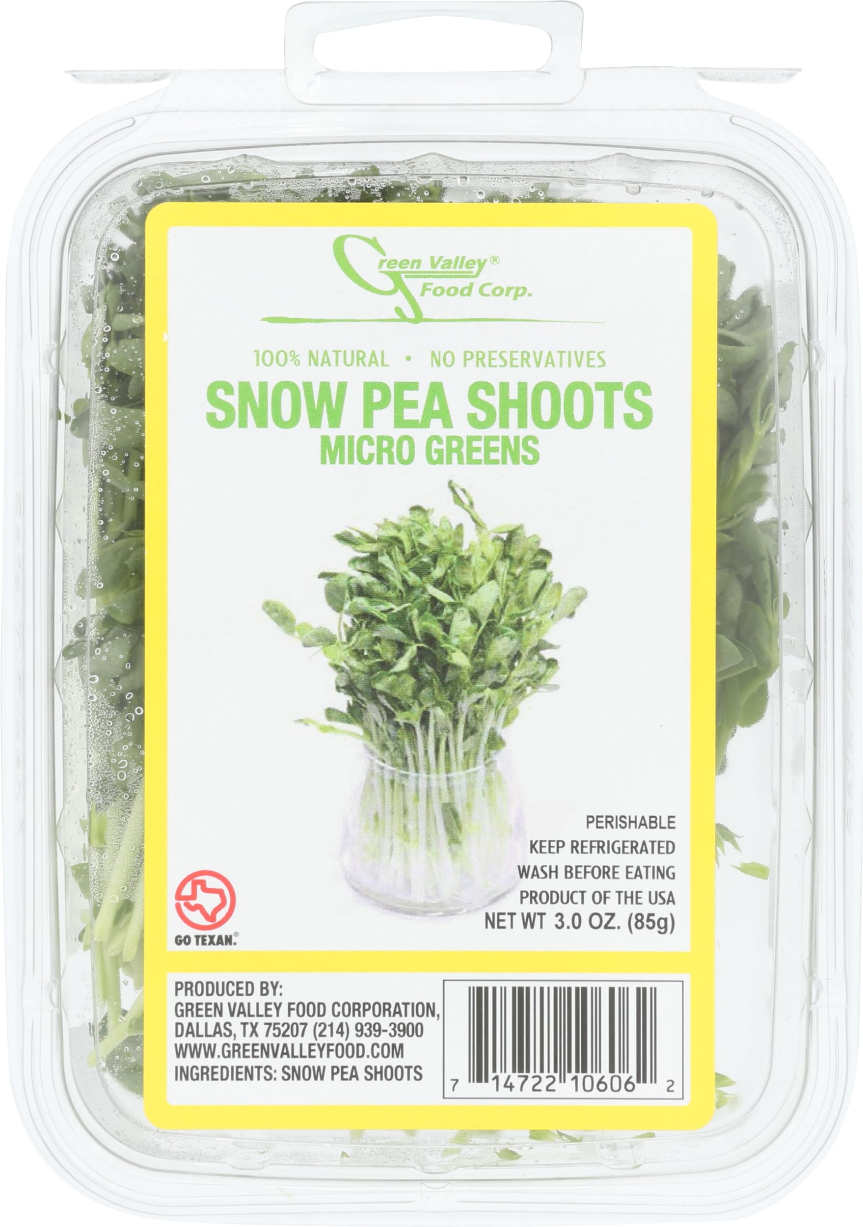 Green Valley Food Corp. Snow Pea Shoots, 3 OZ