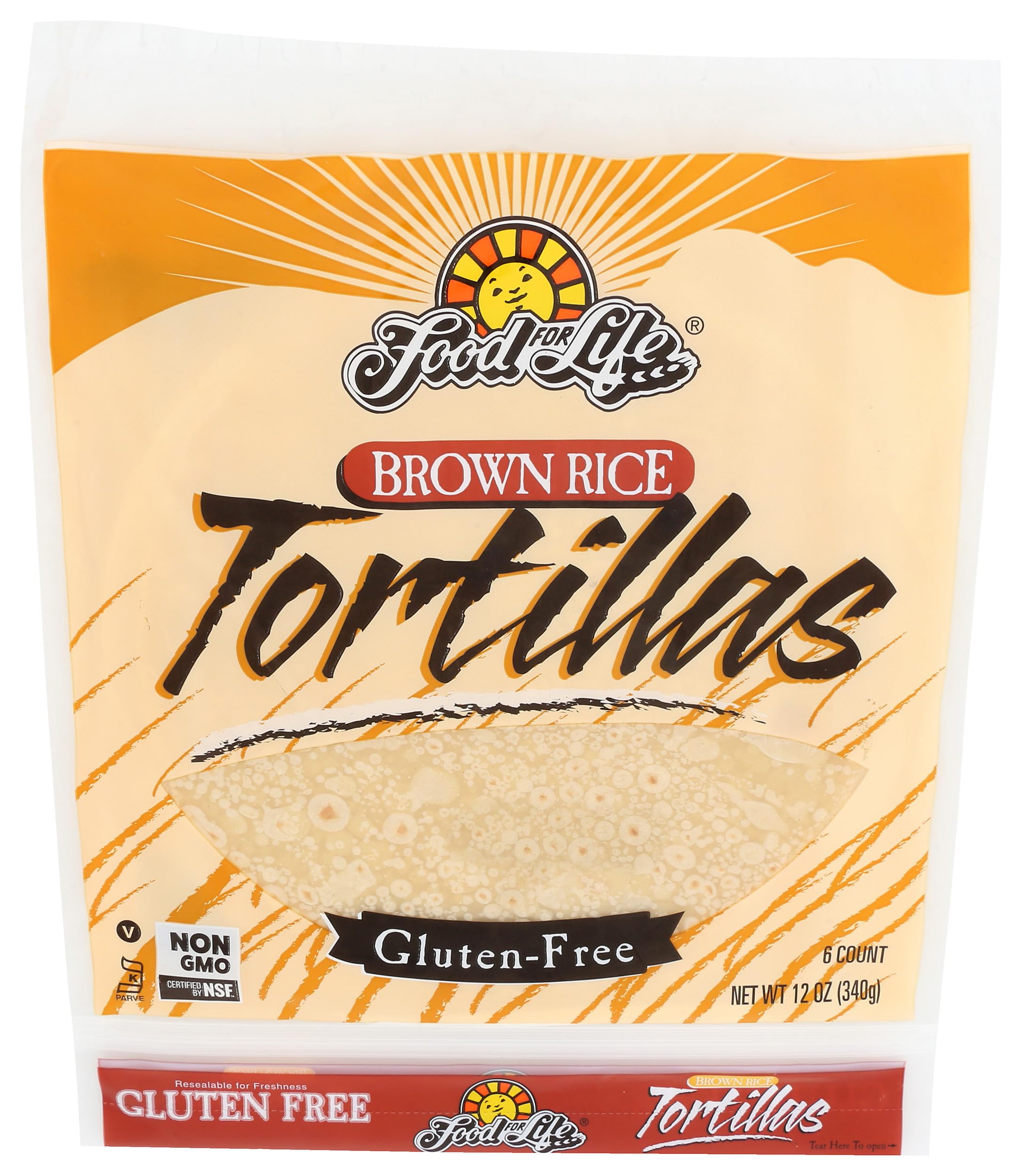Food For Life, Tortillas Brown Rice Gluten free, 12 Ounce