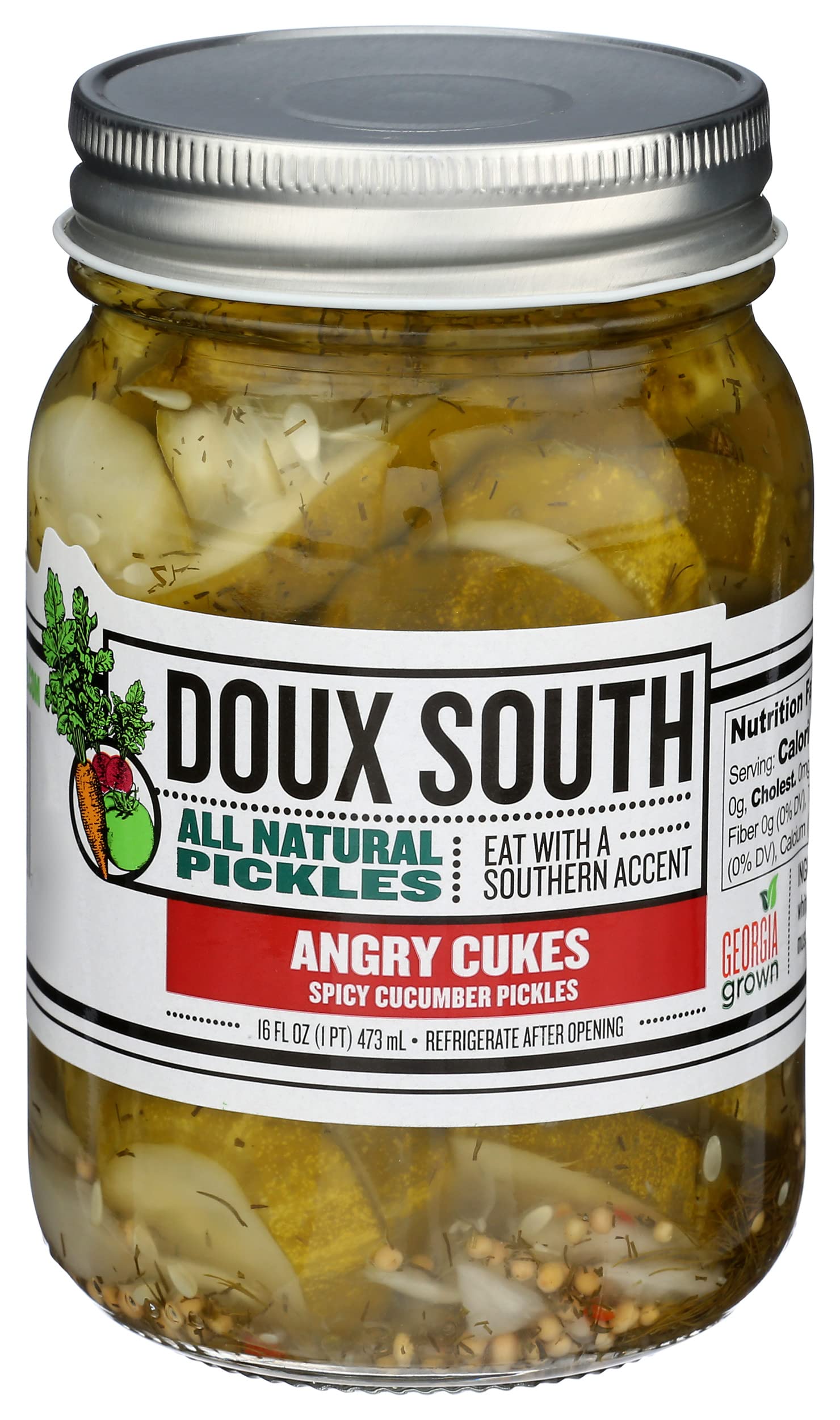 Doux South Pickles Angry Cukes, 16 Ounce