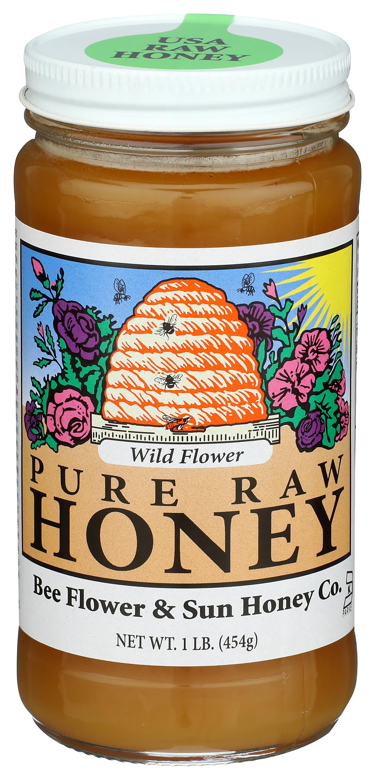 Bee Flower & Sun Honey Raw Wild Flower, 16 OZ