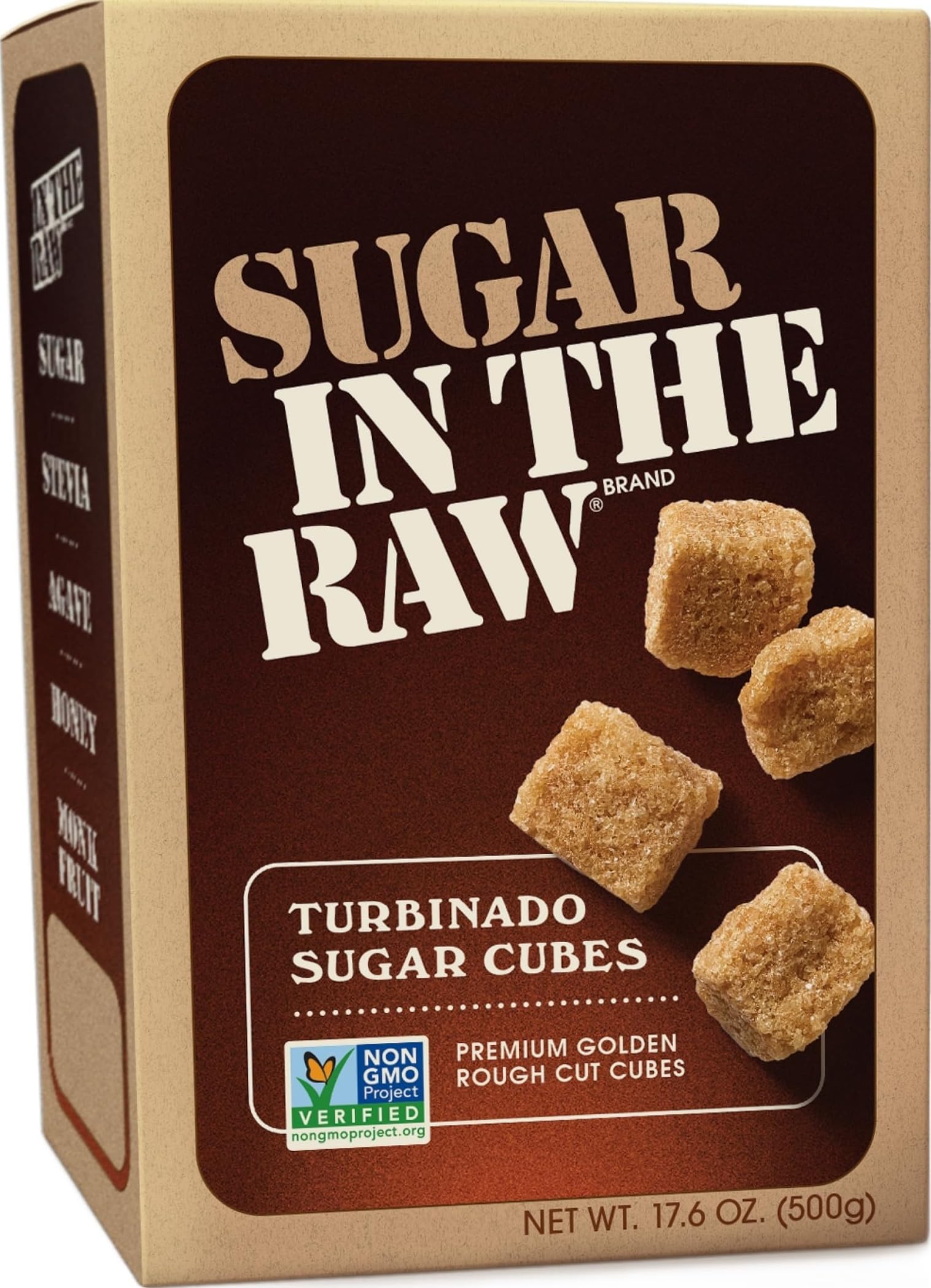 Sugar In The Raw, Turbinado Cane Sugar Cubes, 17.6 oz Box | Pure, All-Natural Turbinado Sugar, Non-GMO Project Certified, Kosher, Vegan and Gluten Free