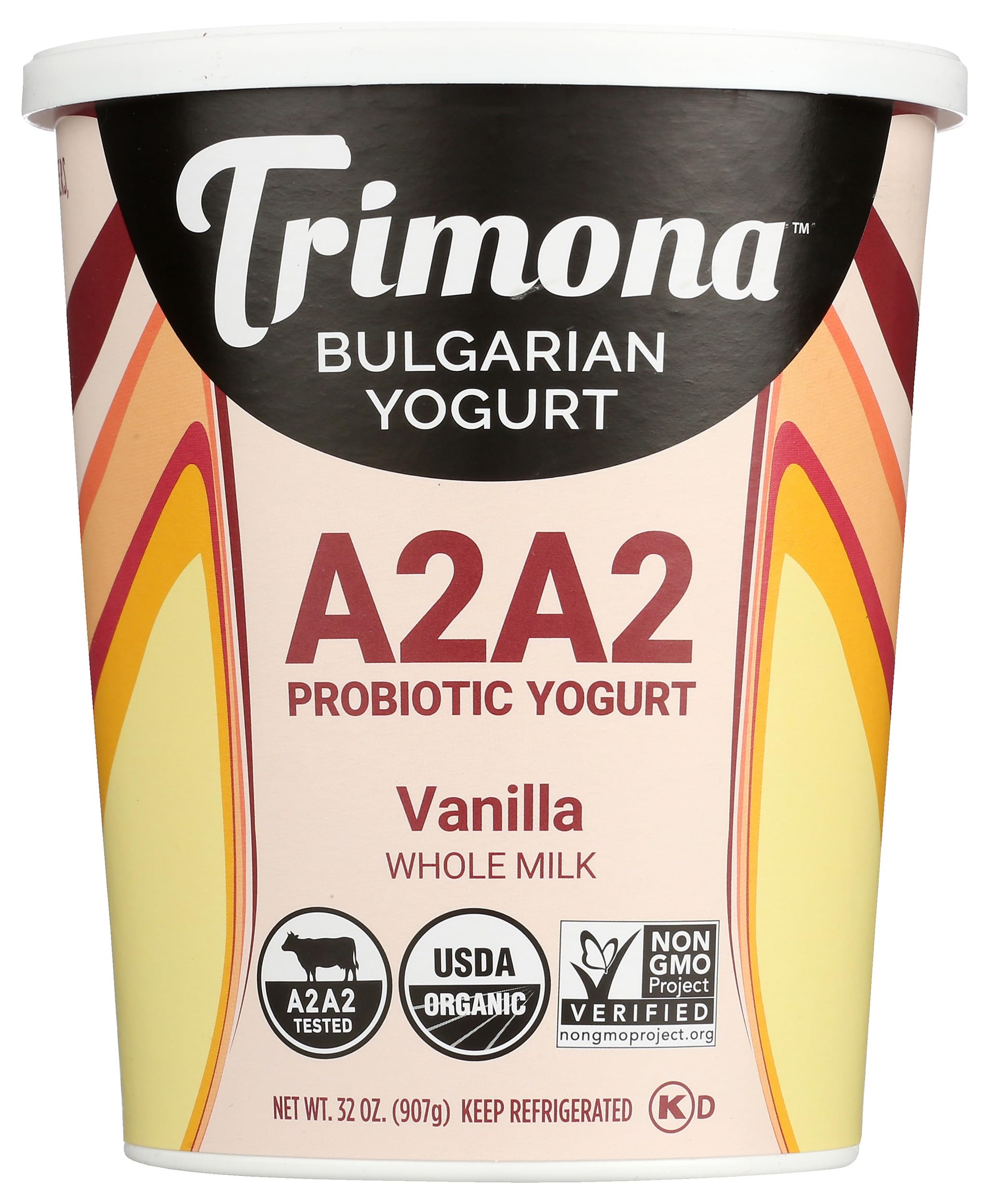 Trimona Foods Organic Vanilla Bulgarian A2A2 Yogurt, 32 OZ | A2A2 Milk, Organic, Non GMO